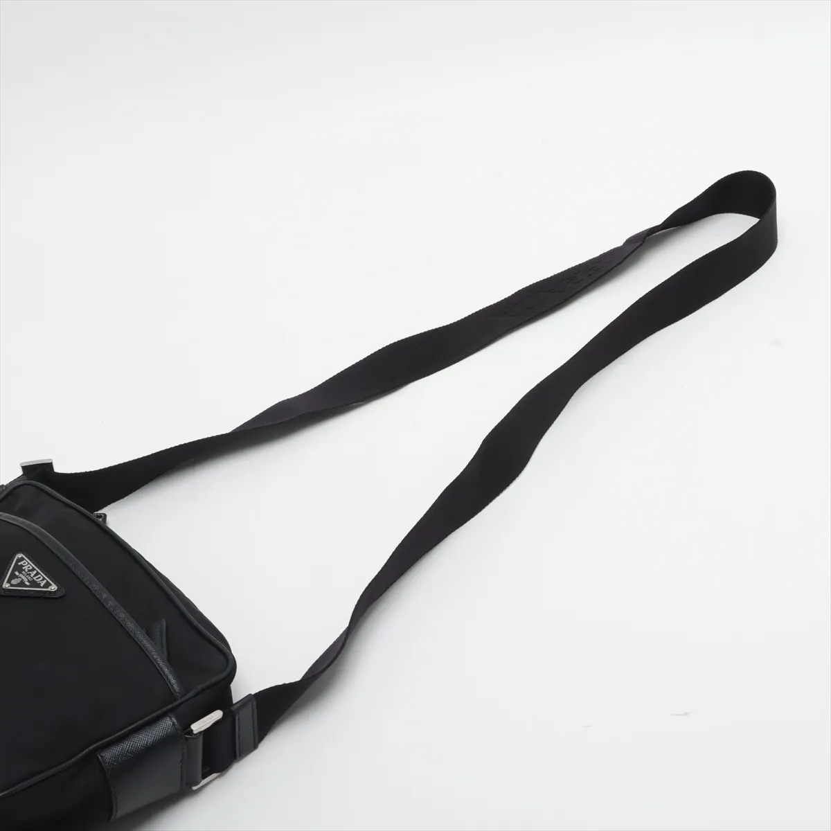 Tessuto Nylon x Leather Shoulder Bag Black — view 5