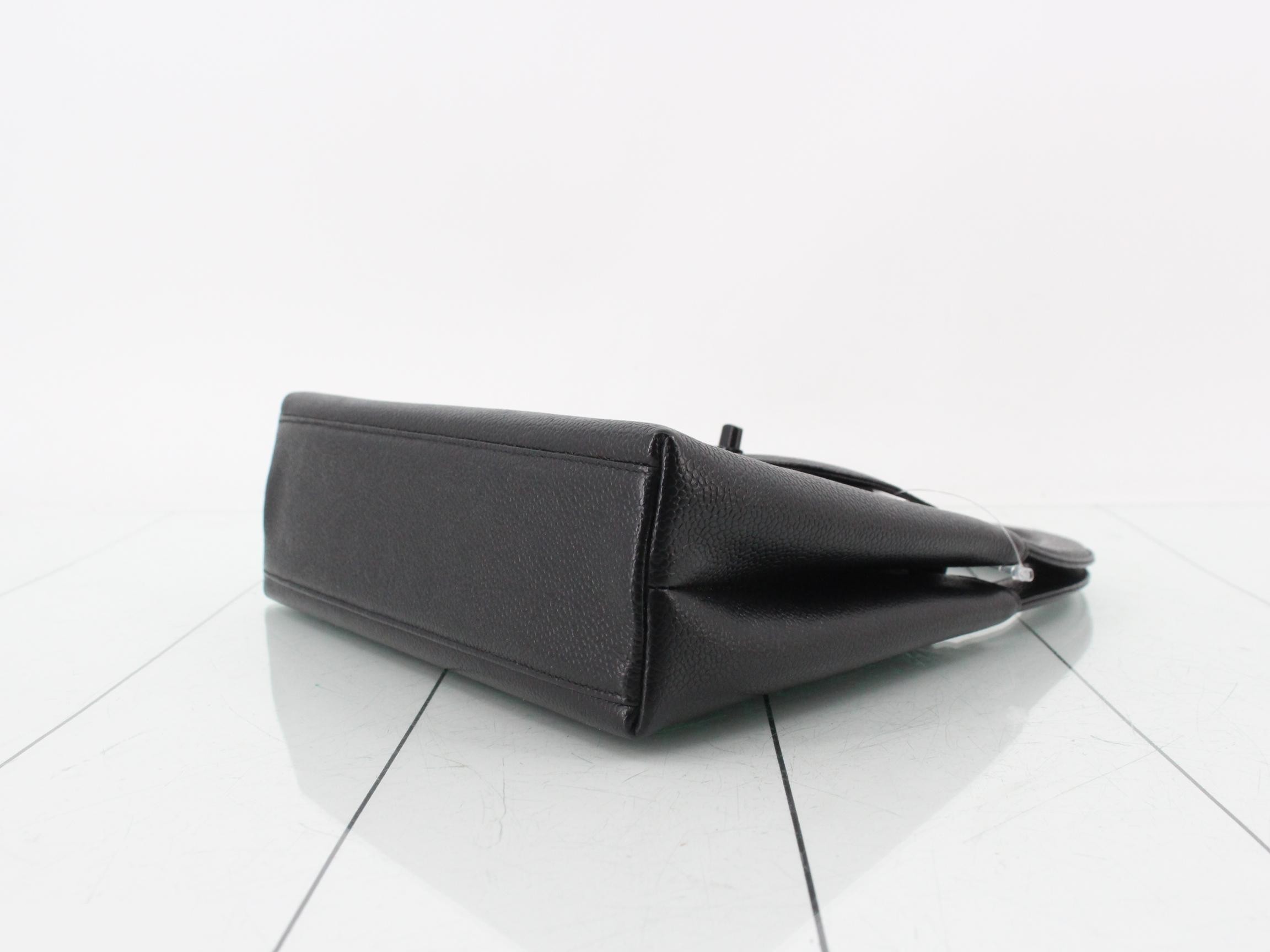 Matelassé Terry Caviar Skin Handbag, Black — view 6