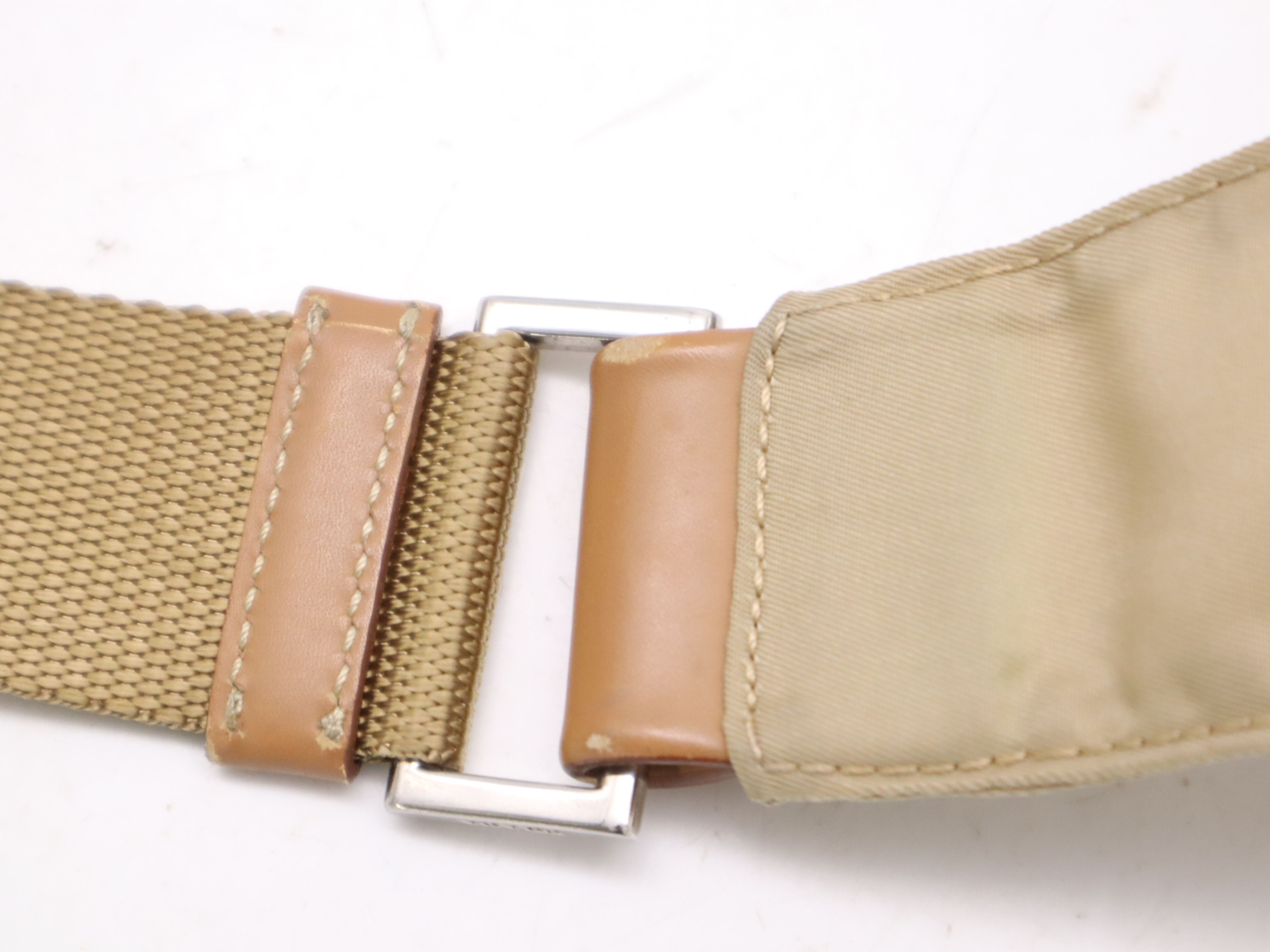nylon triangle logo shoulder bag beige SV metal fittings shoulder bag — view 8