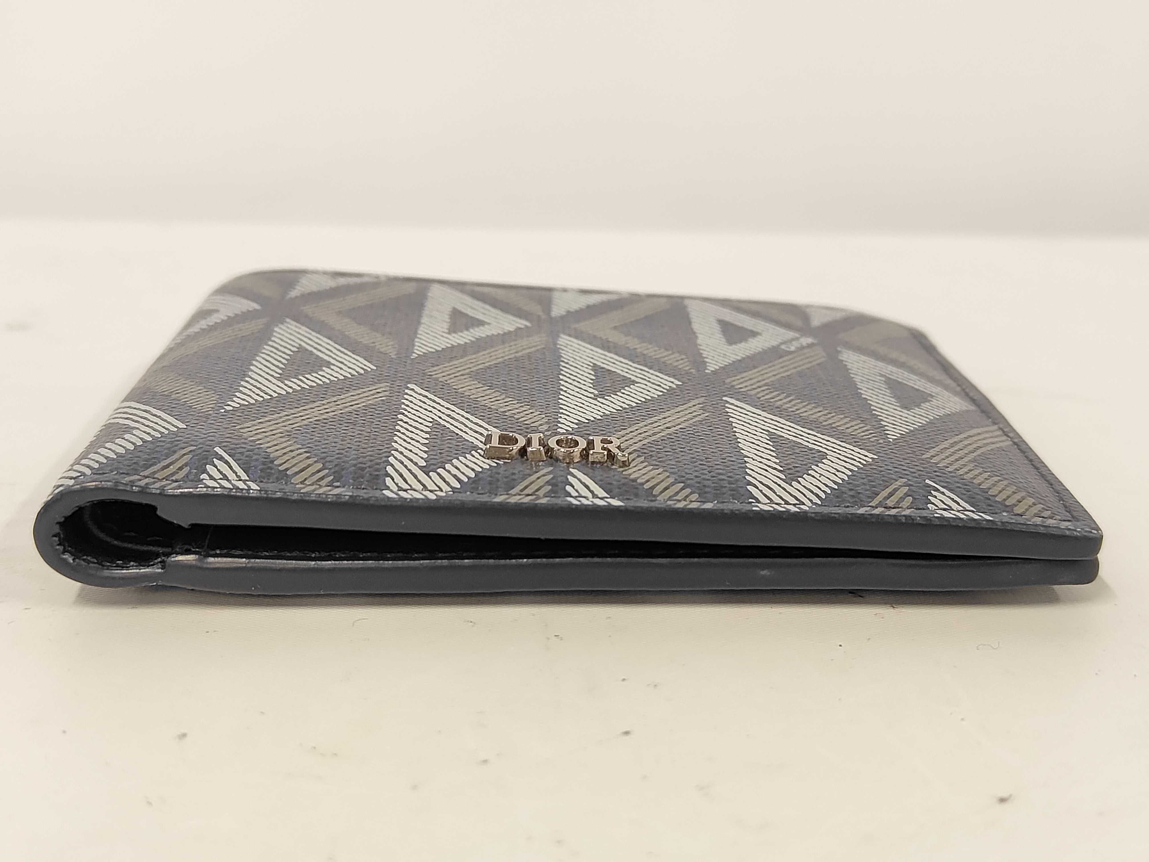 CD Diamond Compact Wallet, Billfold, Navy, Dior Billfold — view 4