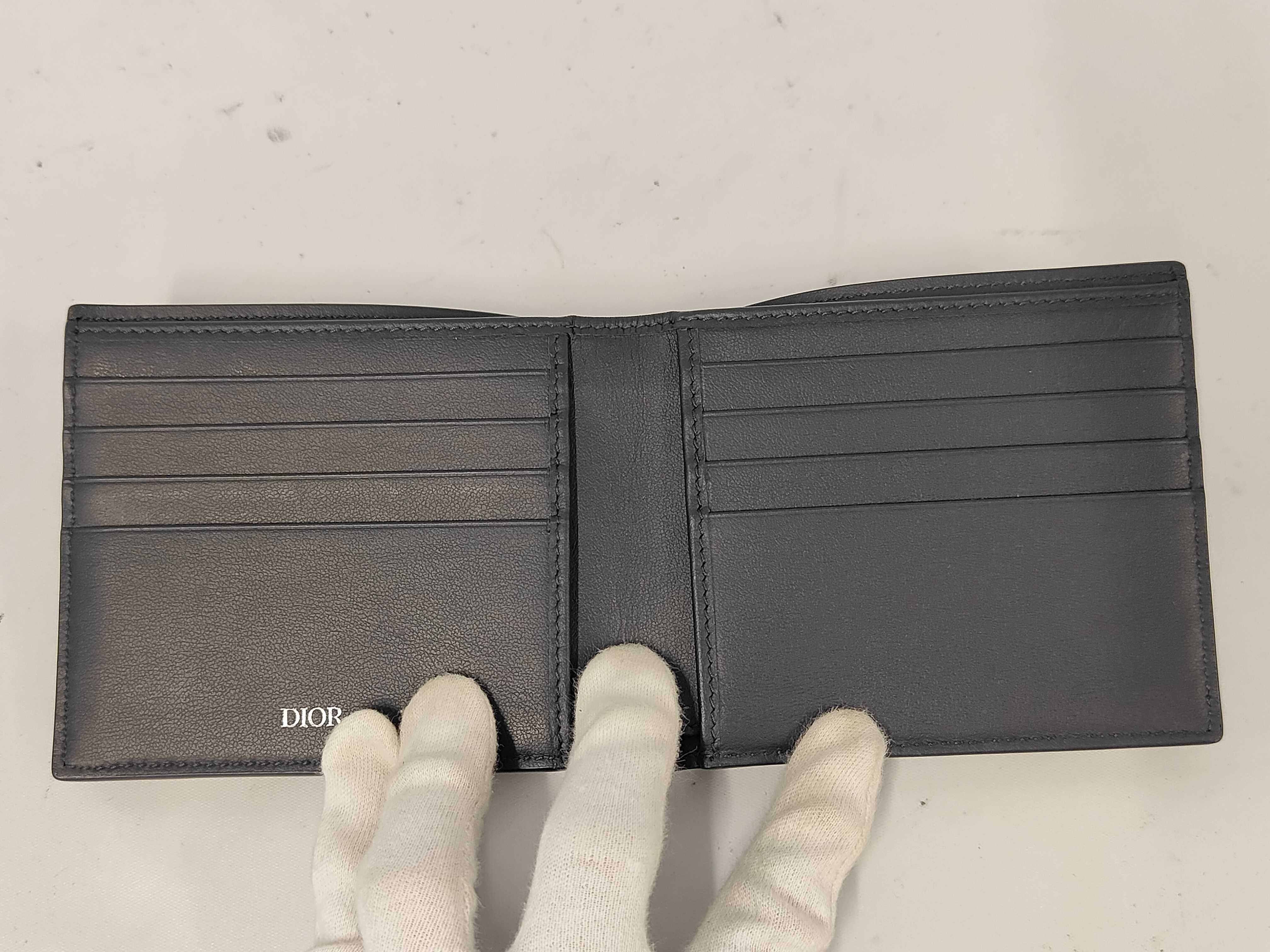 CD Diamond Compact Wallet, Billfold, Navy, Dior Billfold — view 7