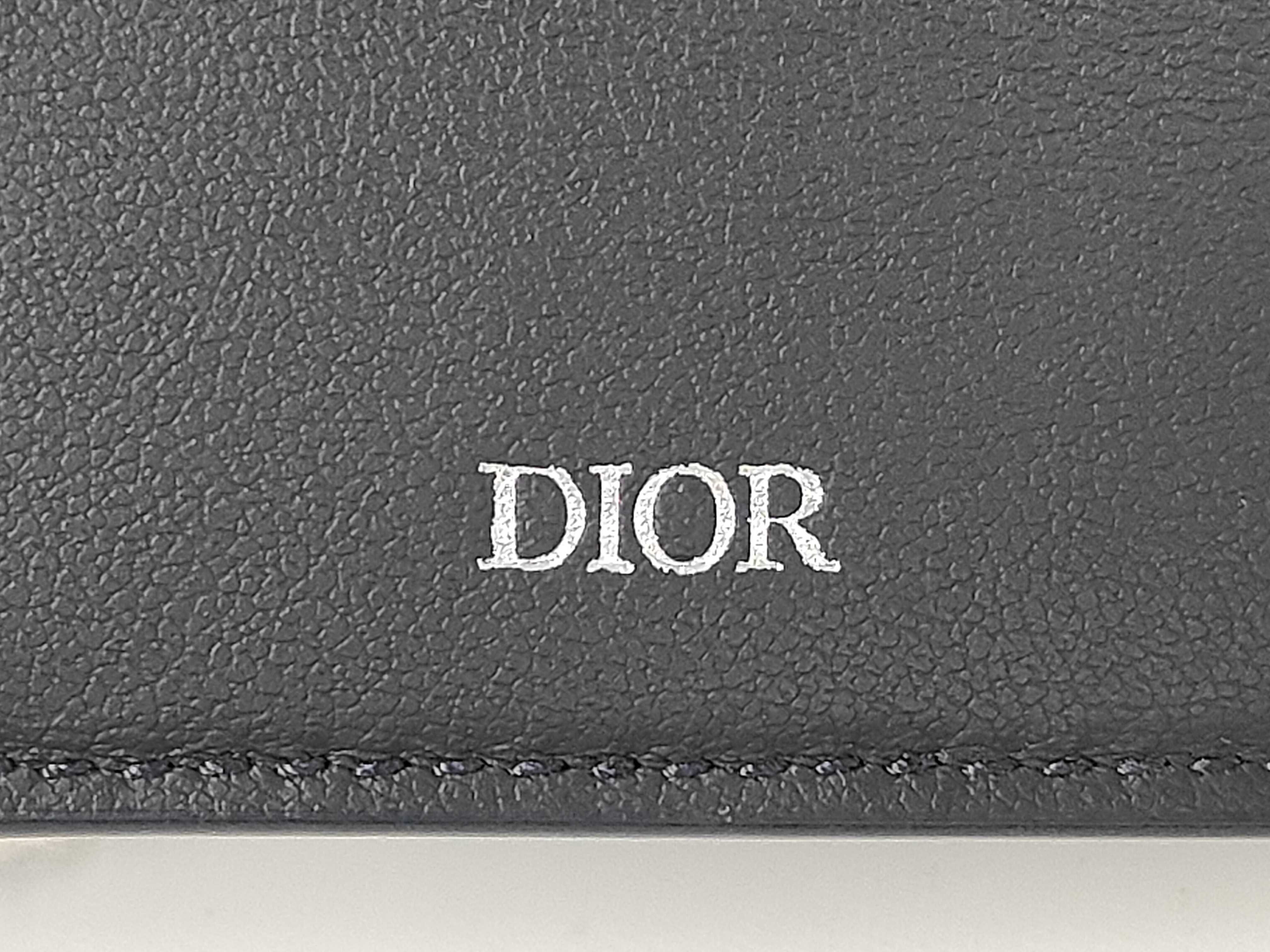 CD Diamond Compact Wallet, Billfold, Navy, Dior Billfold — view 9