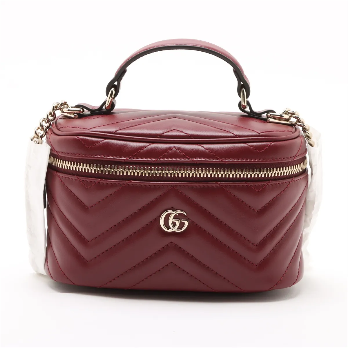 GG Marmont Leather 2WAY Vanity Bag Bordeaux 837454