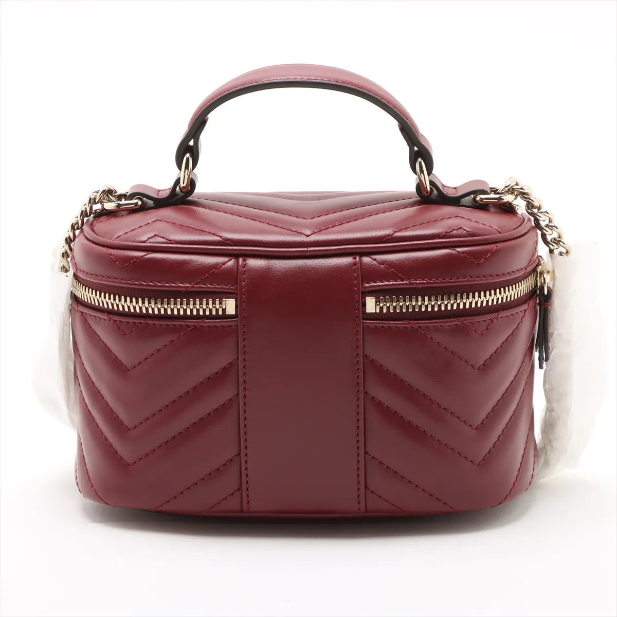GG Marmont Leather 2WAY Vanity Bag Bordeaux 837454 — view 2