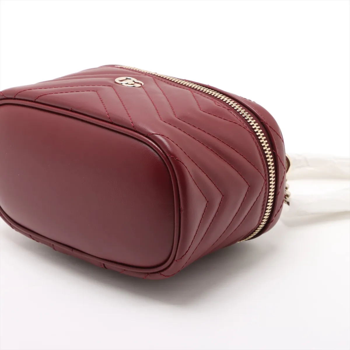 GG Marmont Leather 2WAY Vanity Bag Bordeaux 837454 — view 3