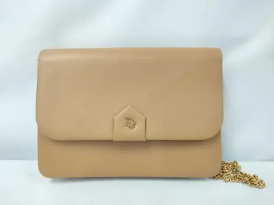 Christian Leather Chain Shoulder Bag