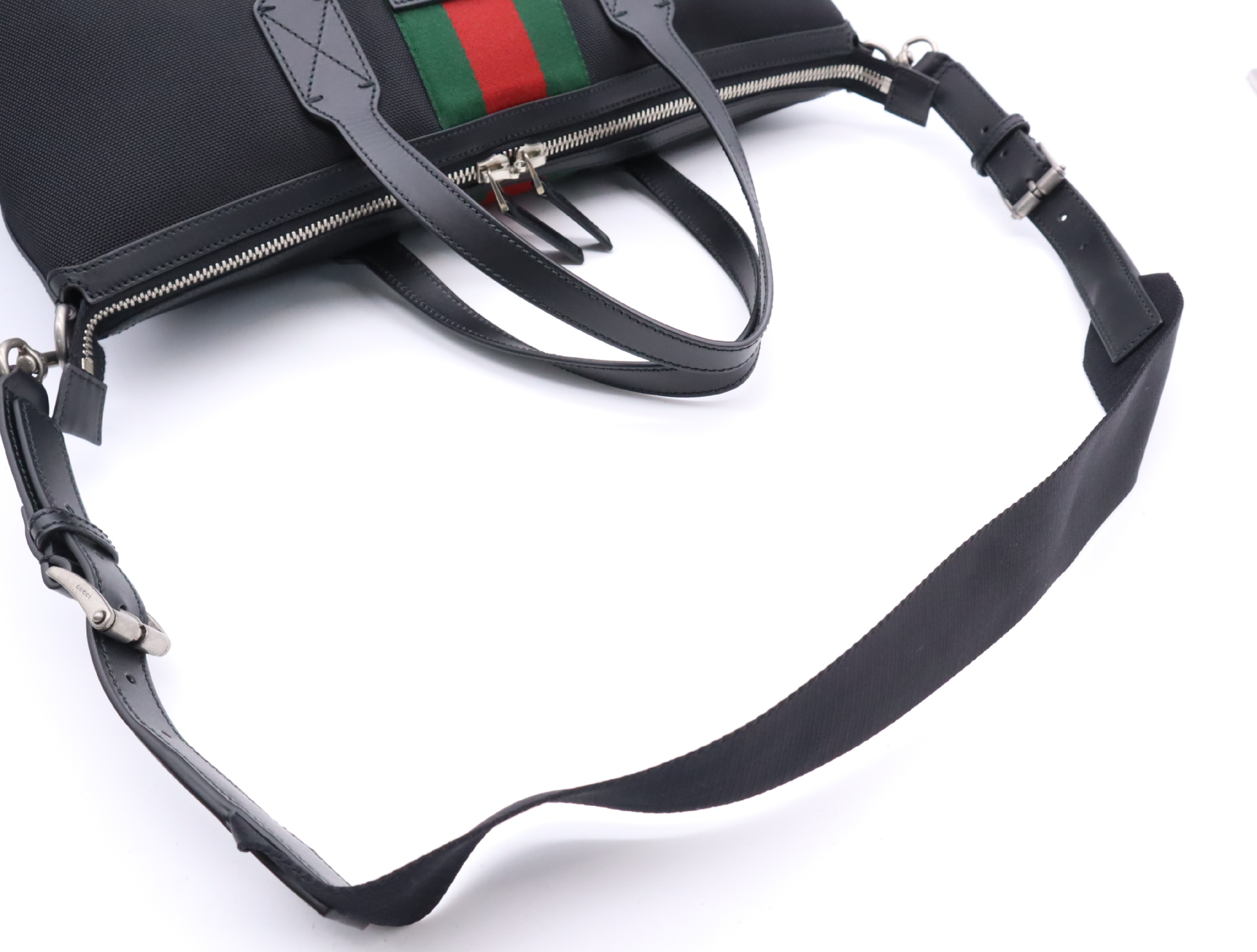 61975 Nylon Sherry Line 2-Way Boston Bag with Shoulder Strap, Padlock, 2 Keys, and Clochette - Black Tote Bag — view 12