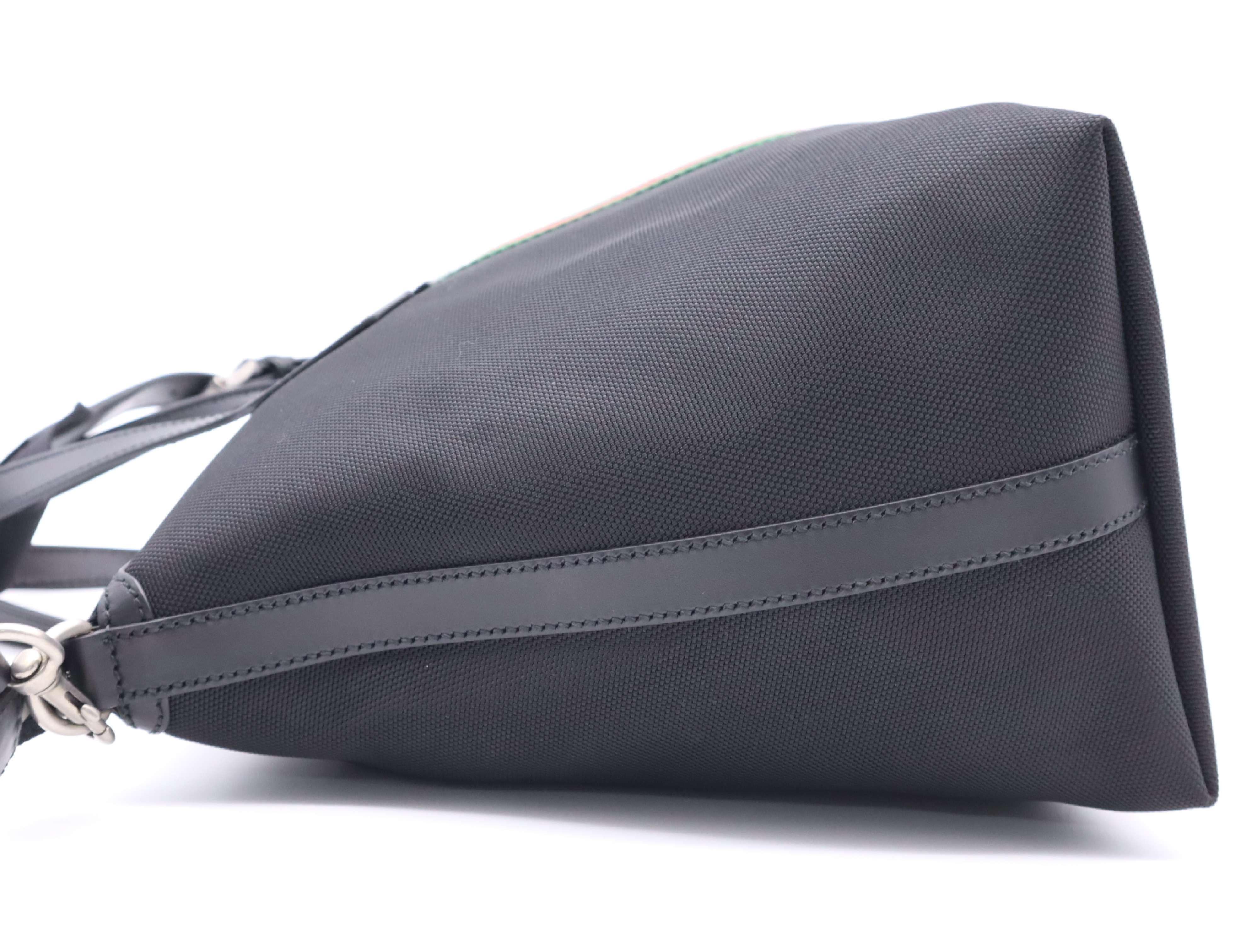 61975 Nylon Sherry Line 2-Way Boston Bag with Shoulder Strap, Padlock, 2 Keys, and Clochette - Black Tote Bag — view 3
