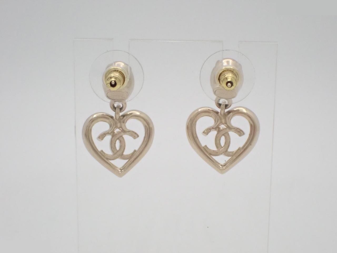 Coco Mark Rhinestone Heart Motif Earrings — view 2