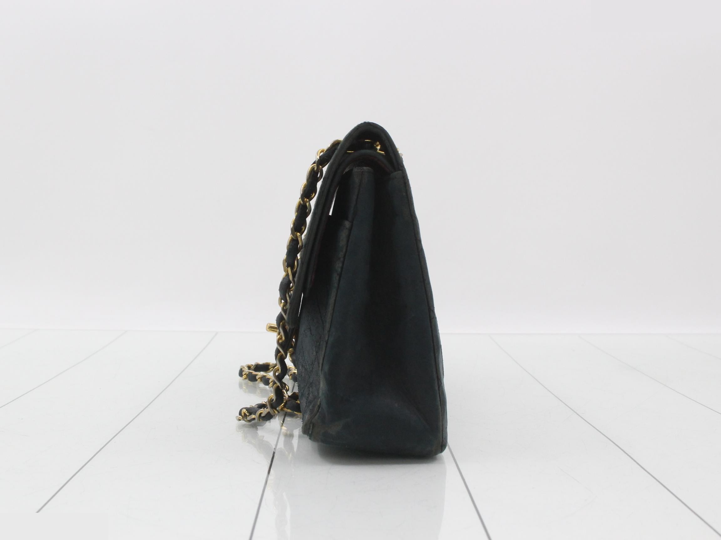 Matelassé Lambskin Double Flap Chain Shoulder Bag (Serial Number 0) — view 3