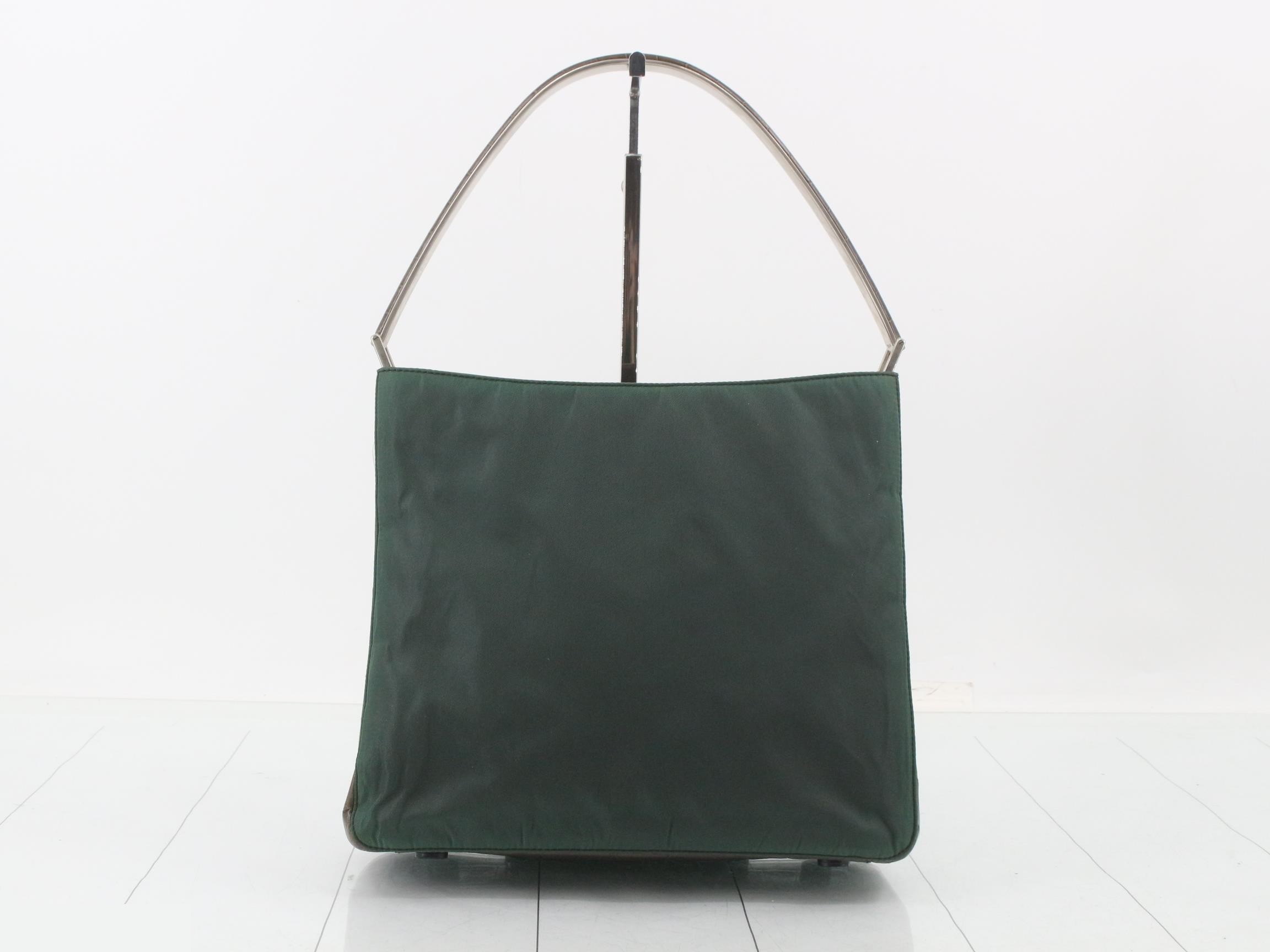 One shoulder bag side embossed green B8434 — view 2
