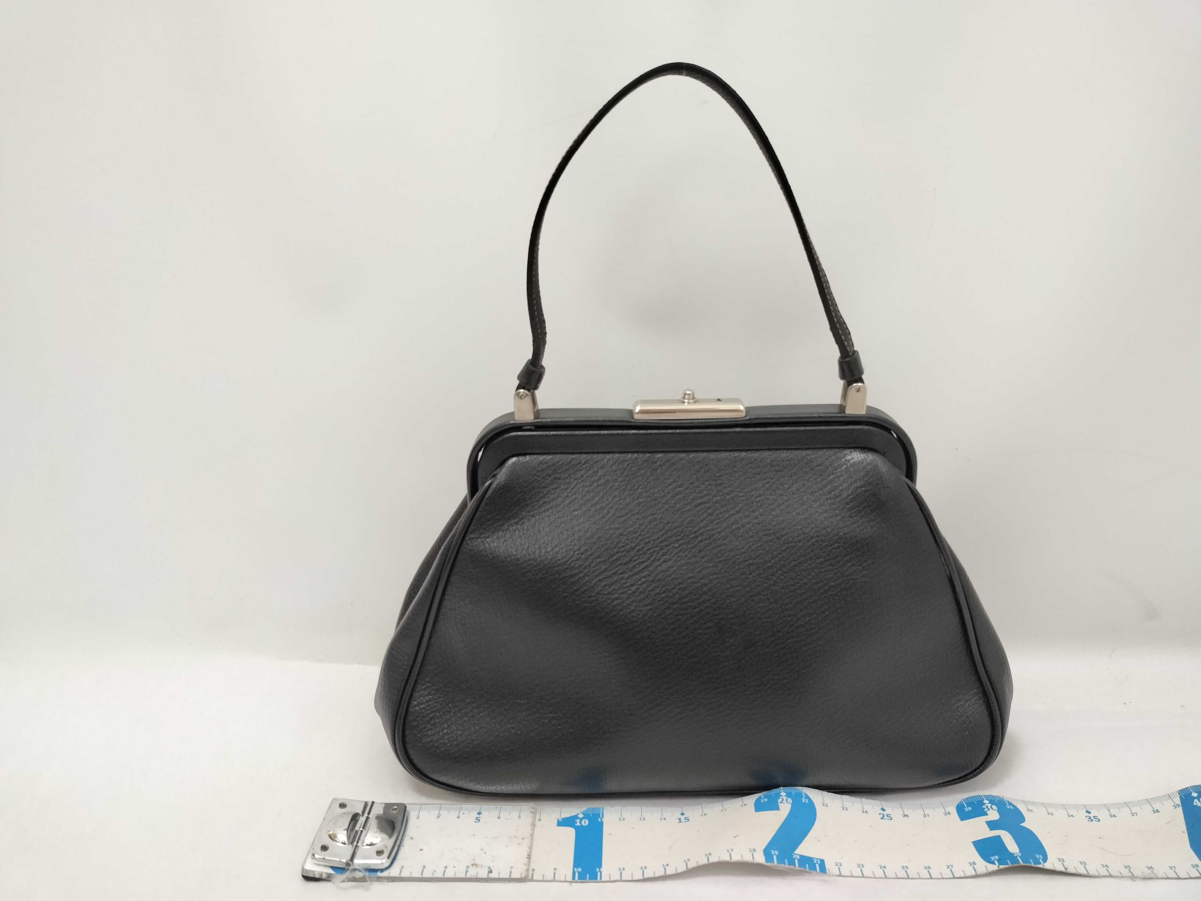 Leather Push-Lock Clochette Key Black Handbag — view 2
