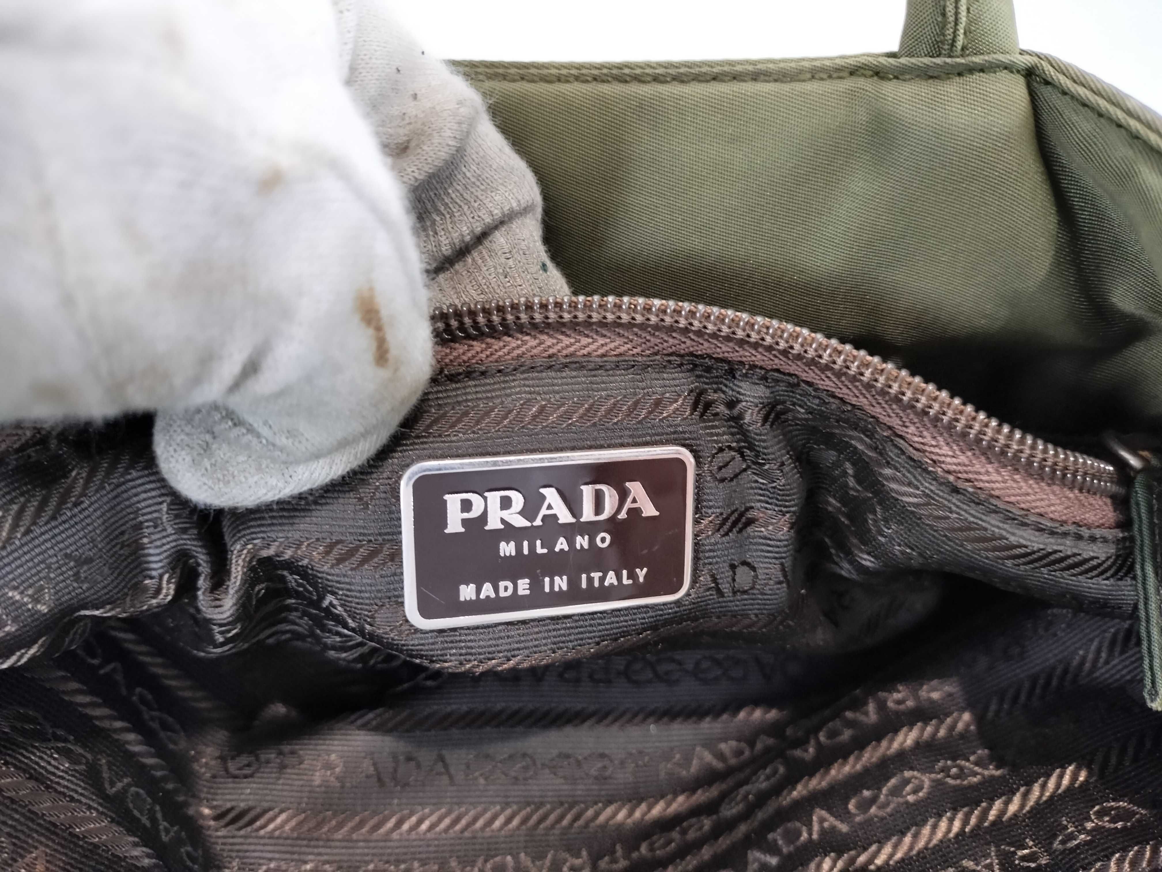 Nylon Handbag, Khaki — view 11