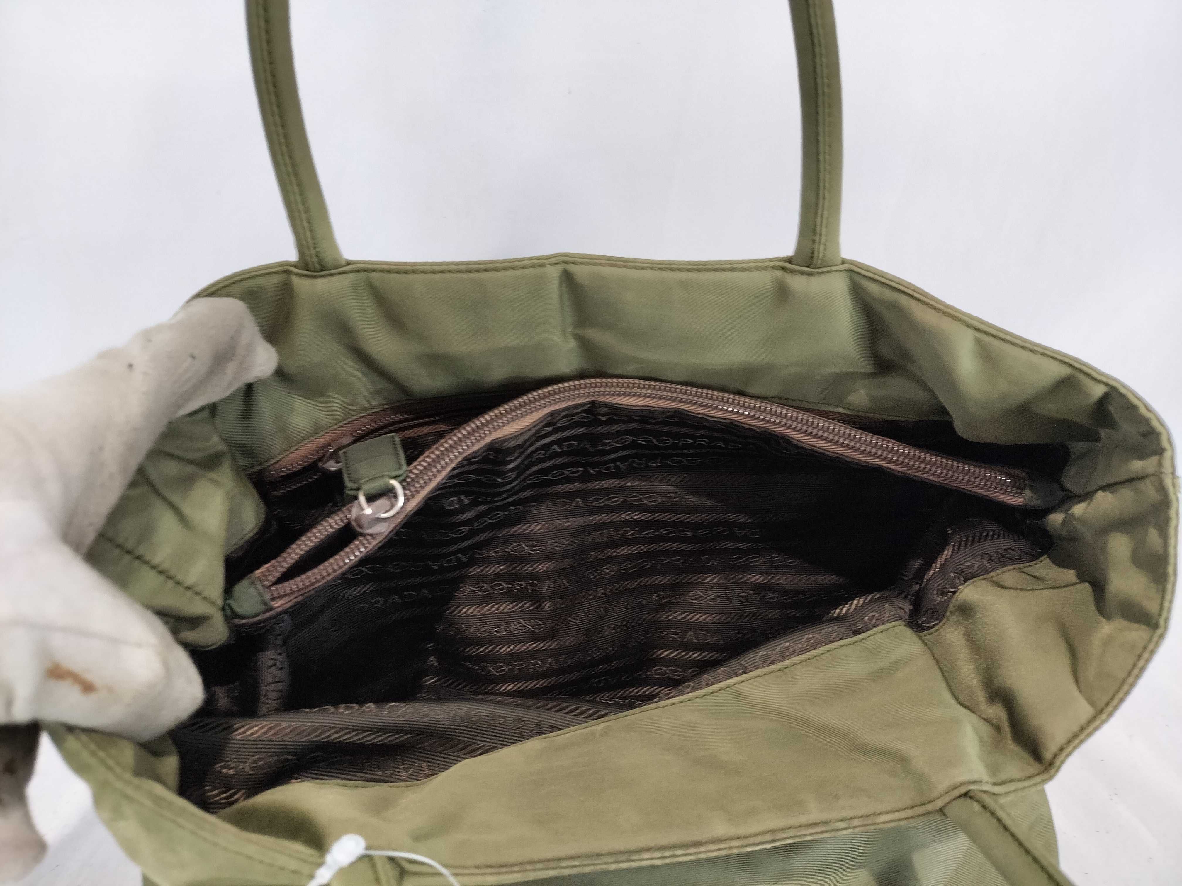 Nylon Handbag, Khaki — view 9