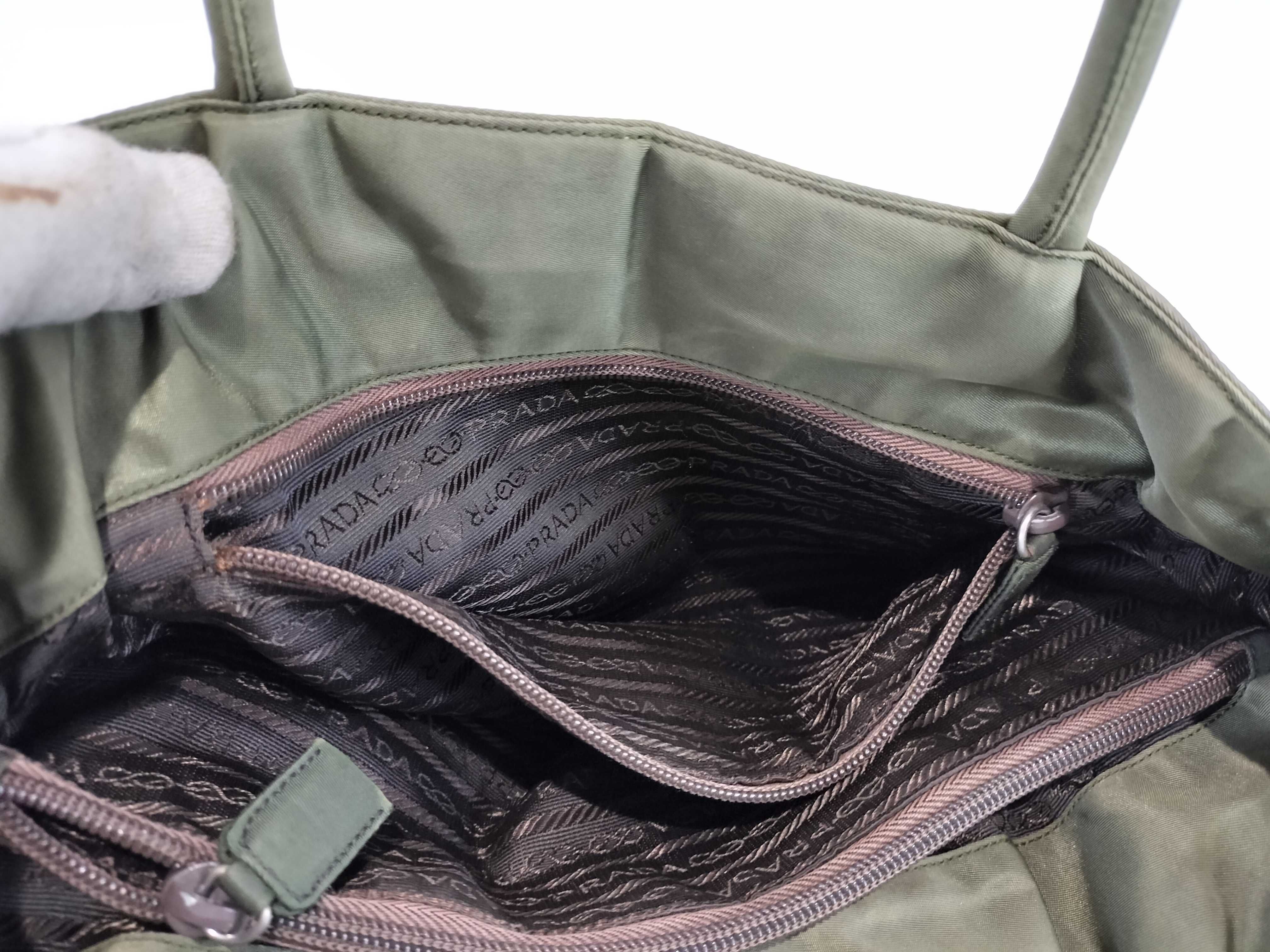 Nylon Handbag, Khaki — view 10