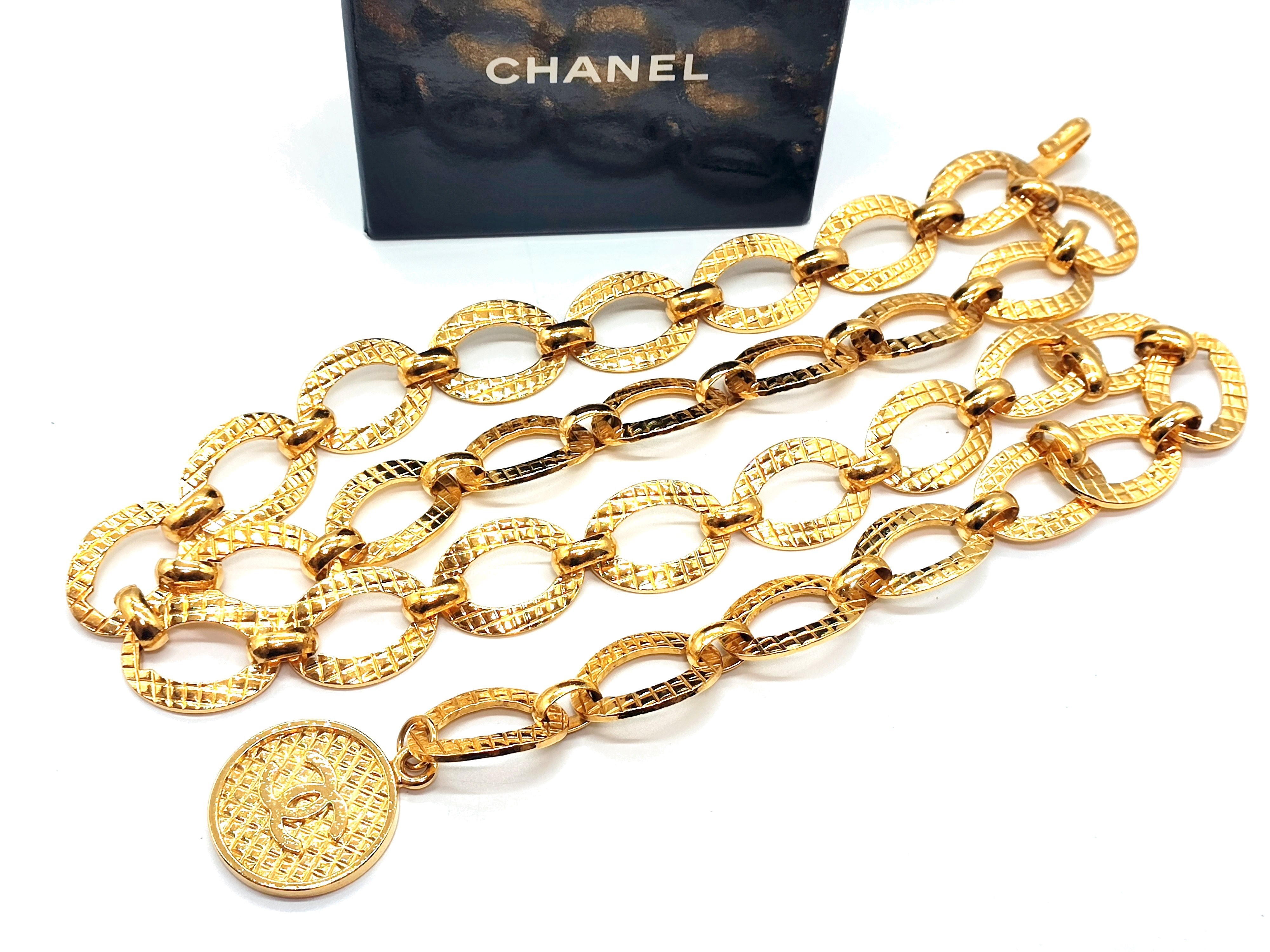 Coco Mark Matelassé Big Double Chain Belt, Size 23, Chain approx. 81cm