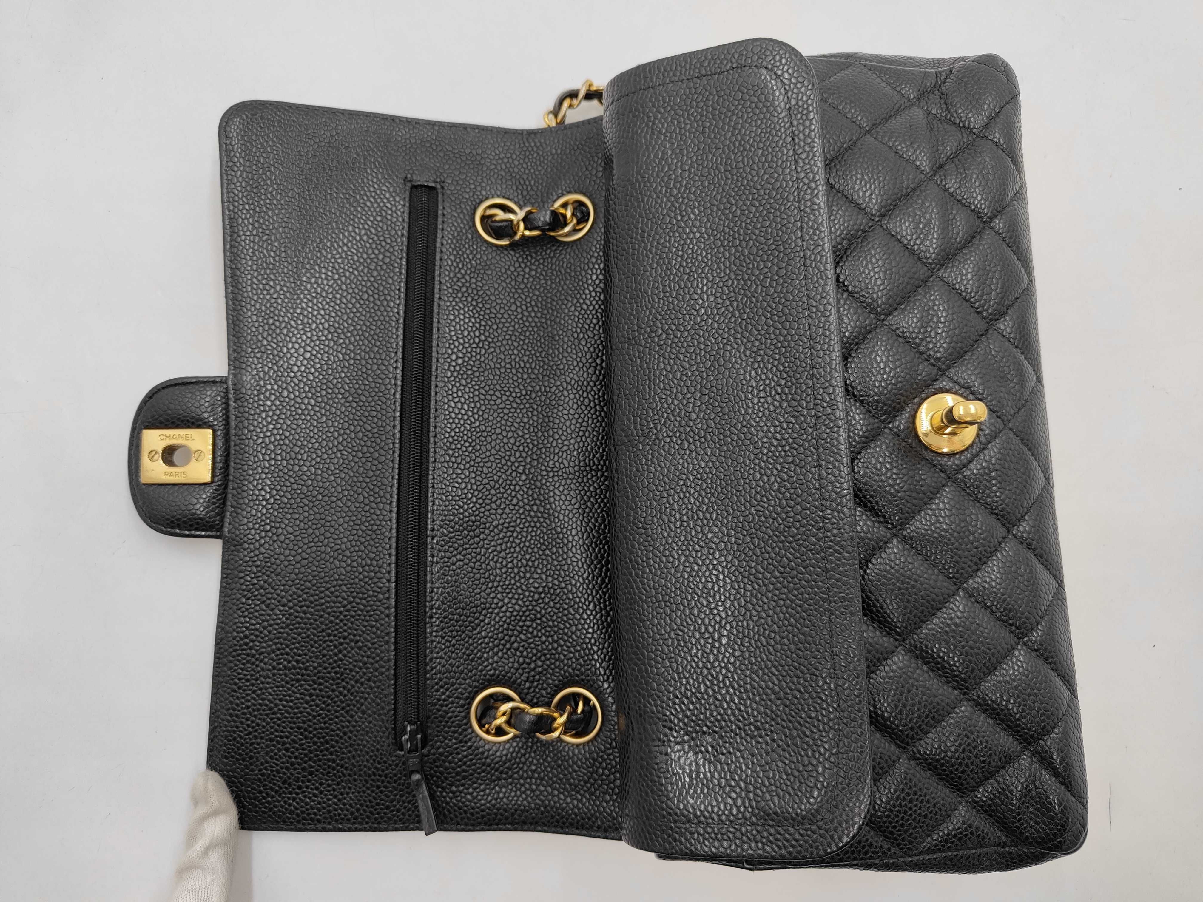 Caviar Skin Matelassé 25 Double Flap Shoulder Bag — view 8