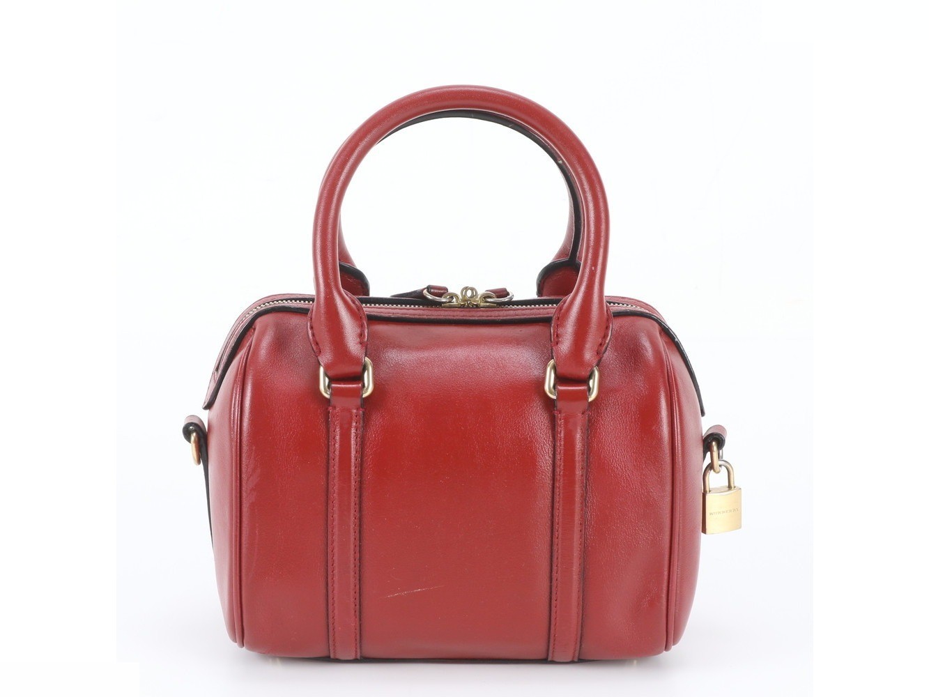 Nova Check Leather Mini Boston Handbag — view 3