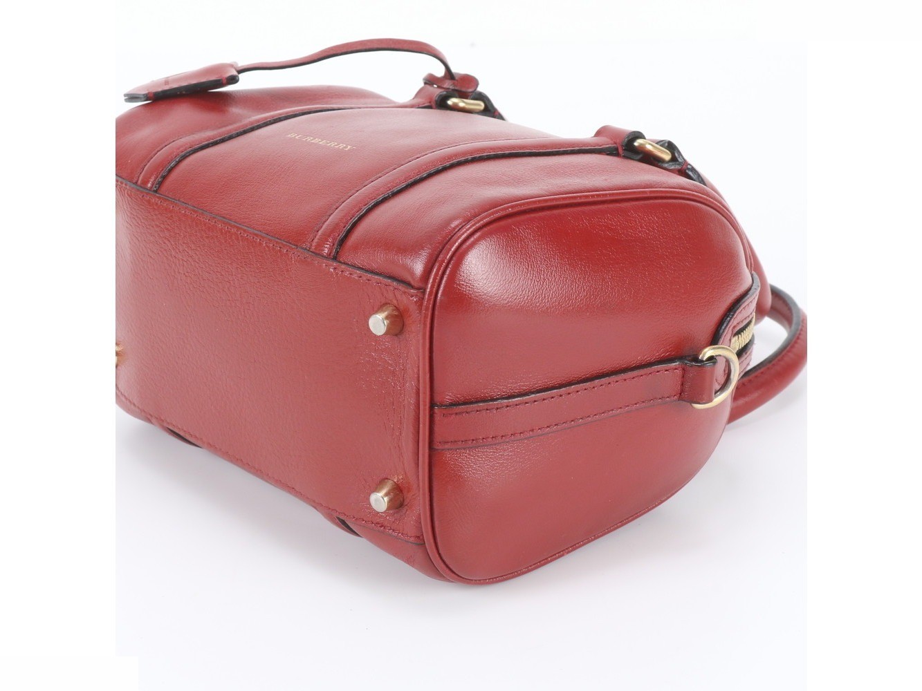 Nova Check Leather Mini Boston Handbag — view 4