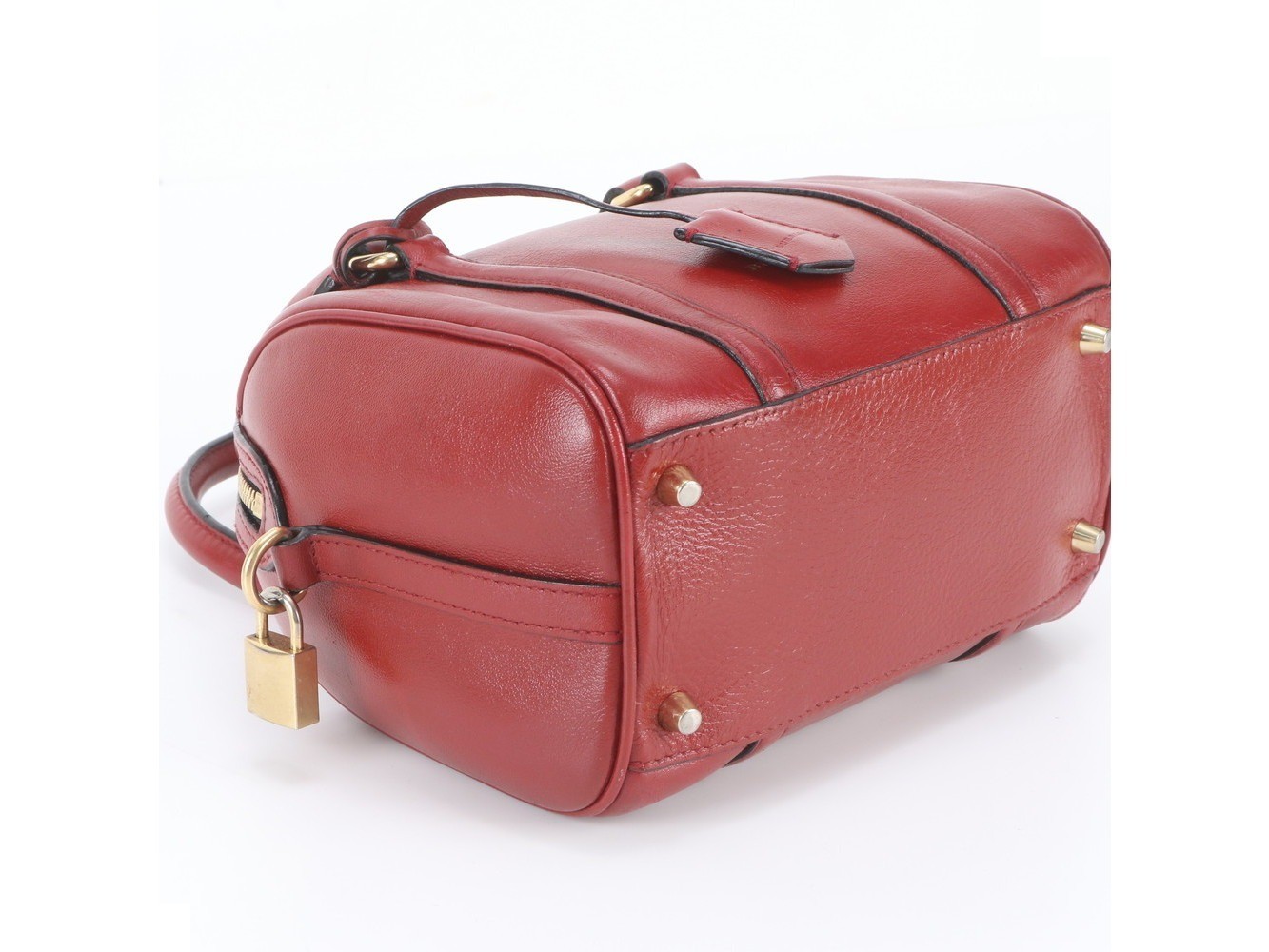 Nova Check Leather Mini Boston Handbag — view 5