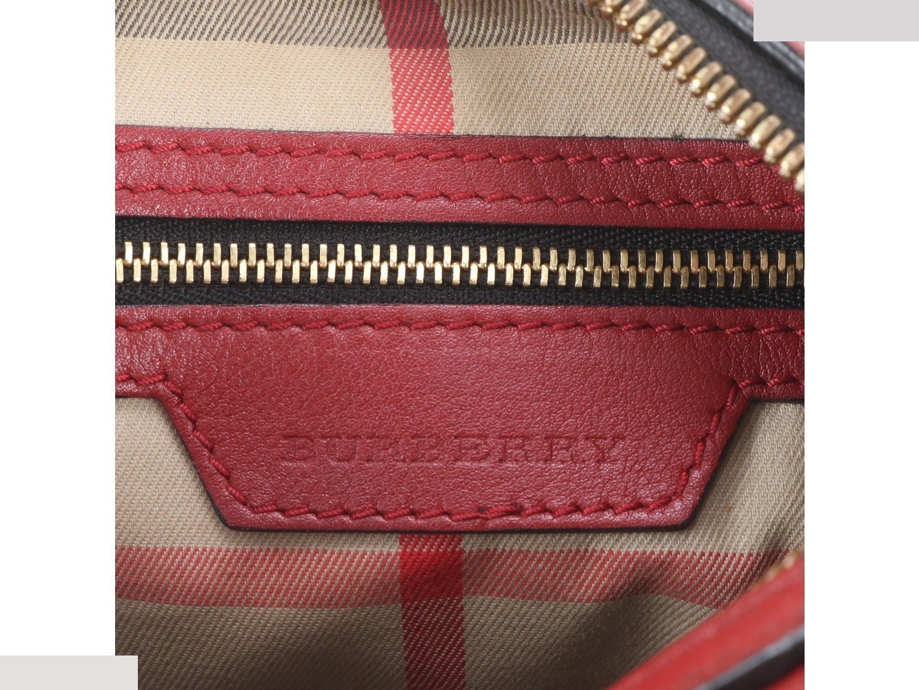 Nova Check Leather Mini Boston Handbag — view 8