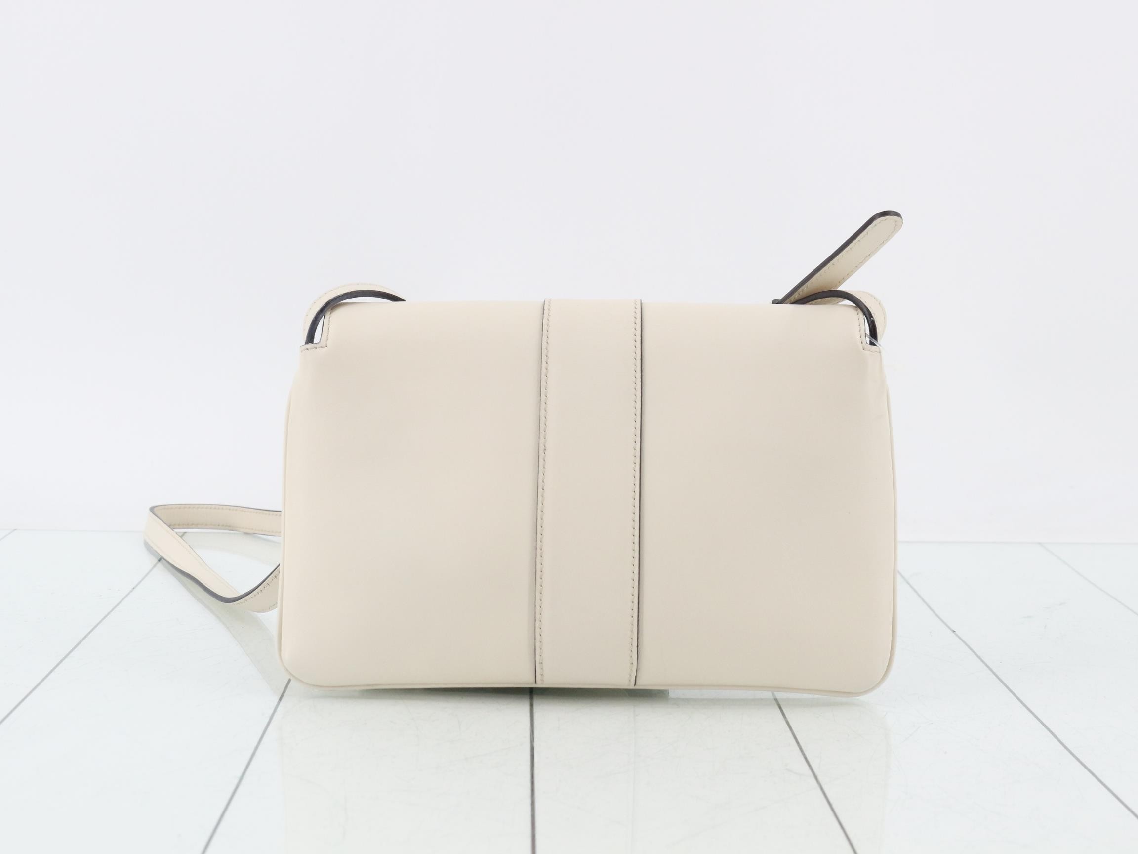 Ally Leather Shoulder Bag, White — view 2