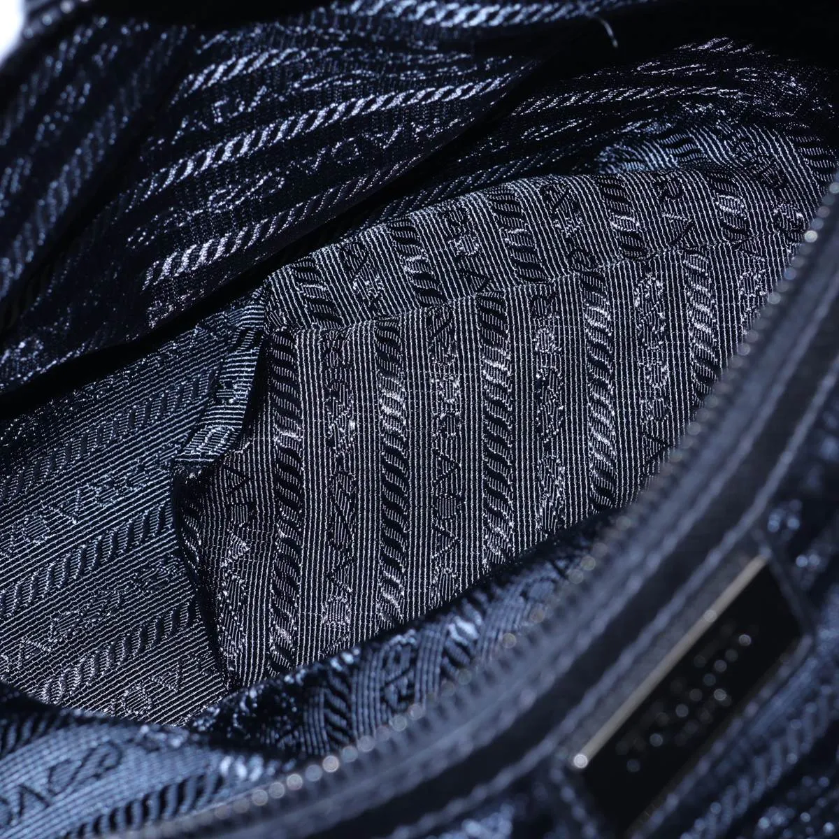 Saffiano x Tessuto Nylon x Leather Boston Bag, Black — view 9