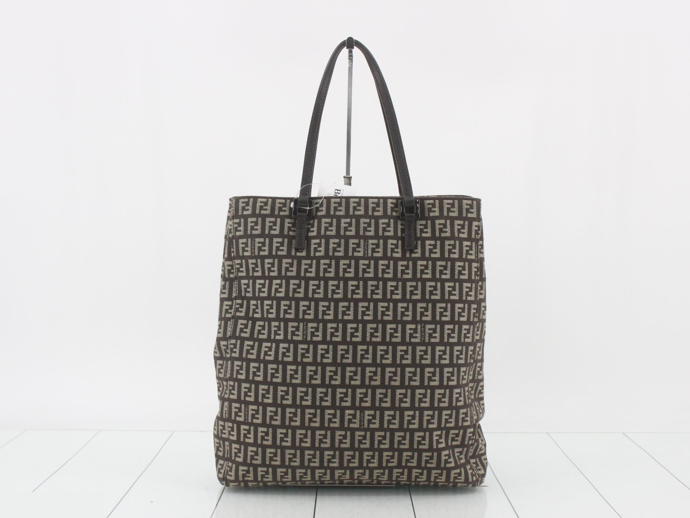Zucchino Shopper Tote, Brown, Silver Hardware, 27 x 33 x 10 cm — view 2