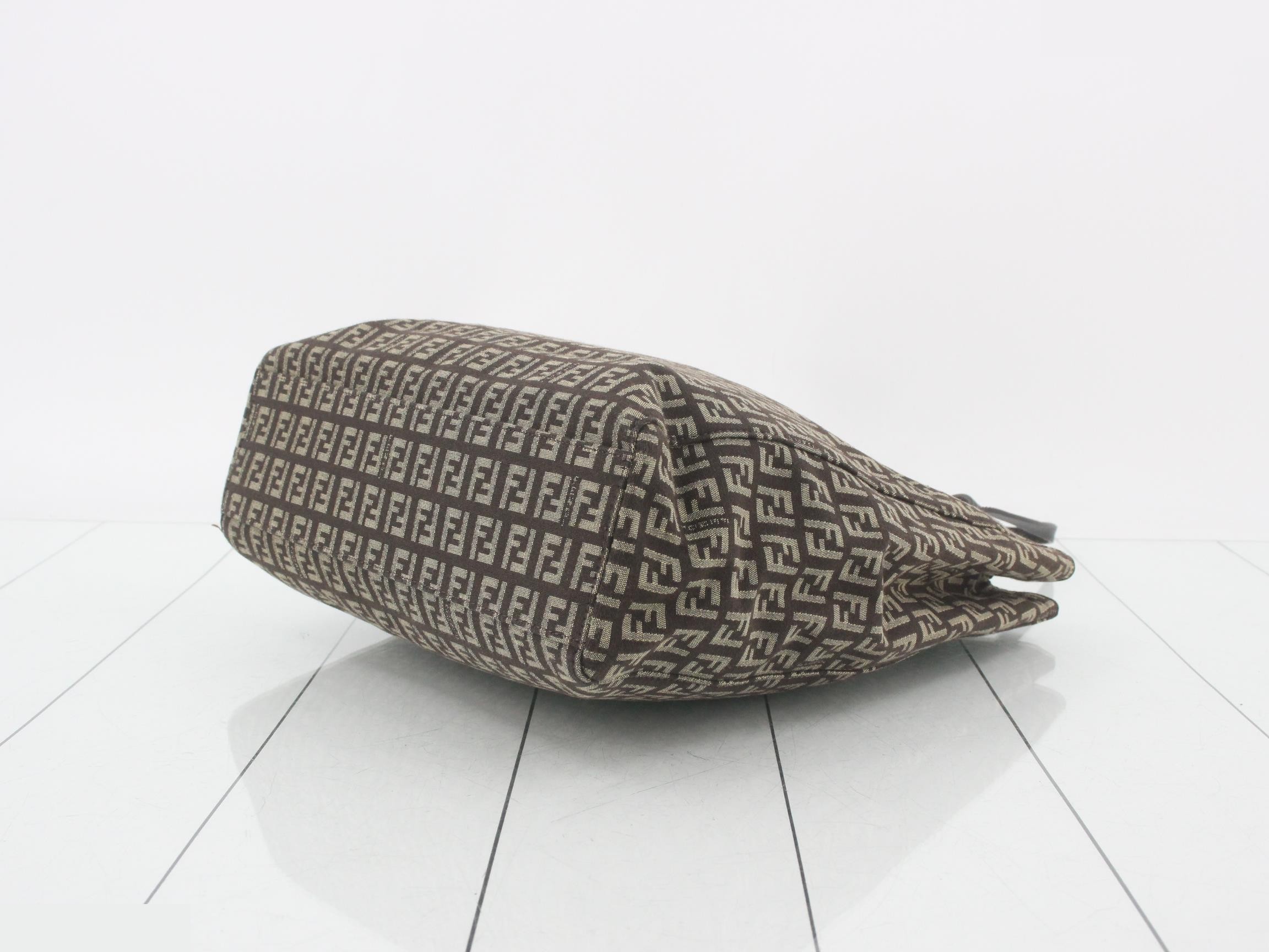 Zucchino Shopper Tote, Brown, Silver Hardware, 27 x 33 x 10 cm — view 6