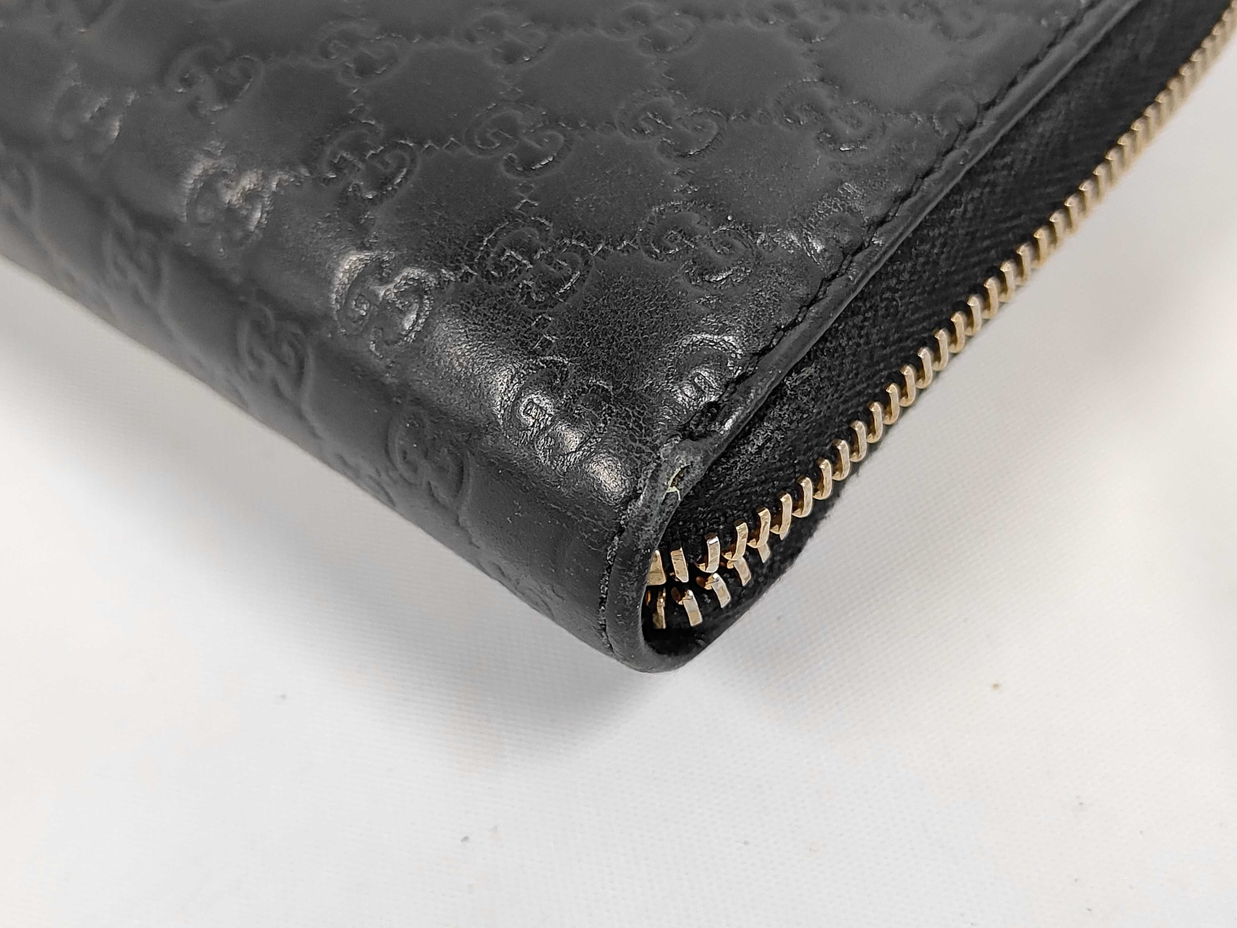 388630 Guccissima Round Zipper Black Wallet — view 4