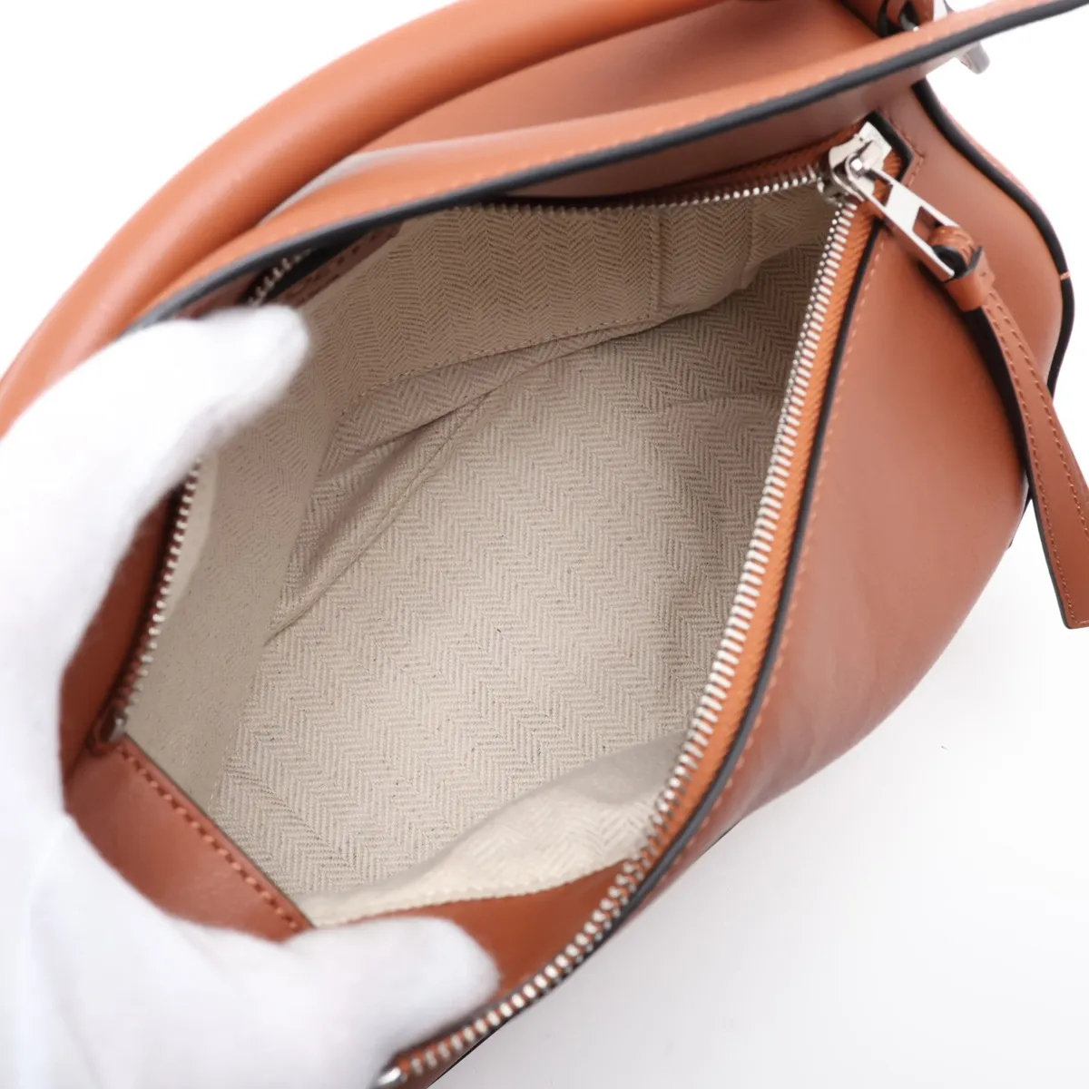 Puzzle Bag Small Leather 2-Way Handbag Brown — view 8
