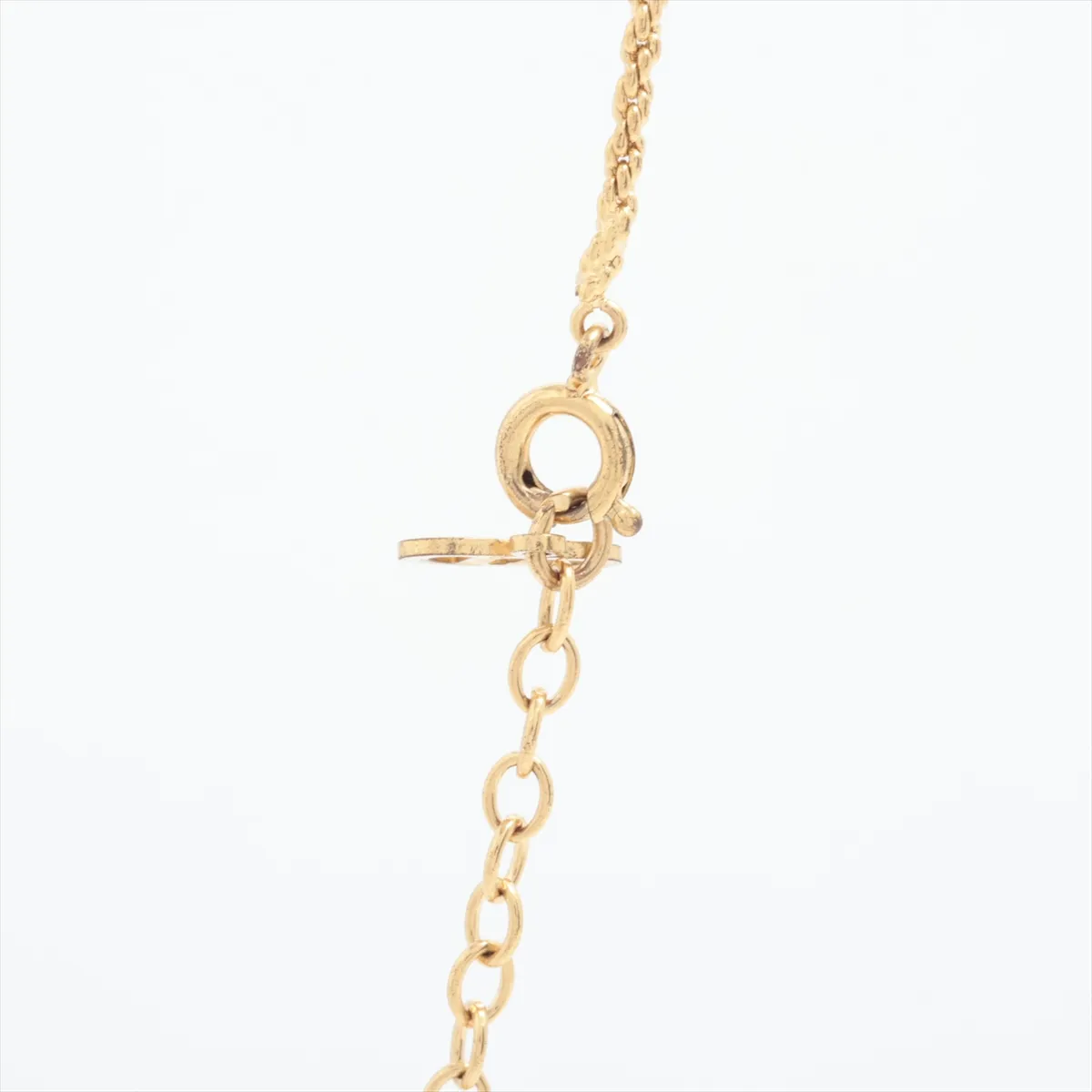 CD logo necklace, GP gold, shows signs of wear, tarnishing, — view 3