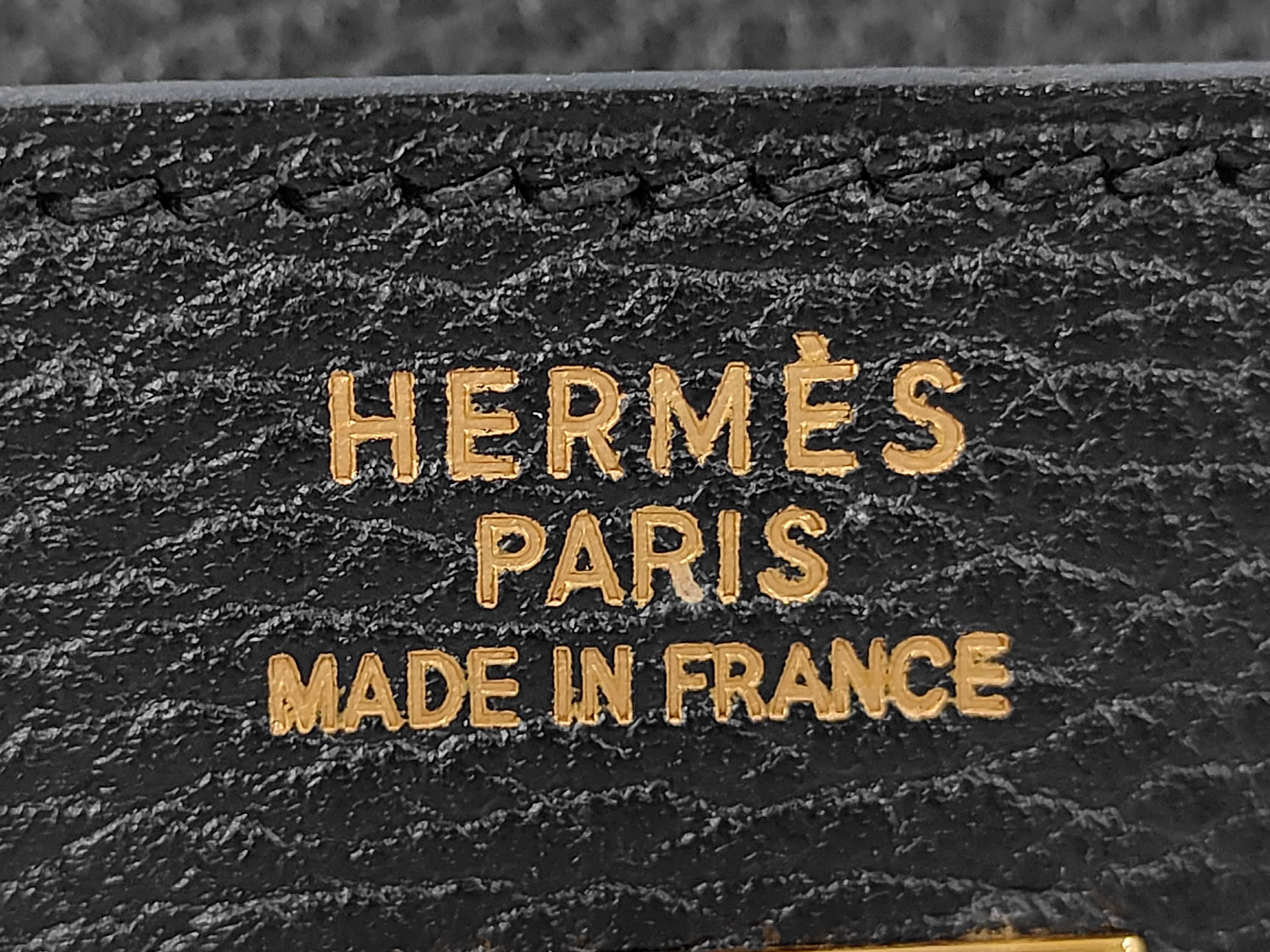 Kelly 35, external stitching, Noir Ardennes leather, gold hardware, D stamp, handbag — view 11