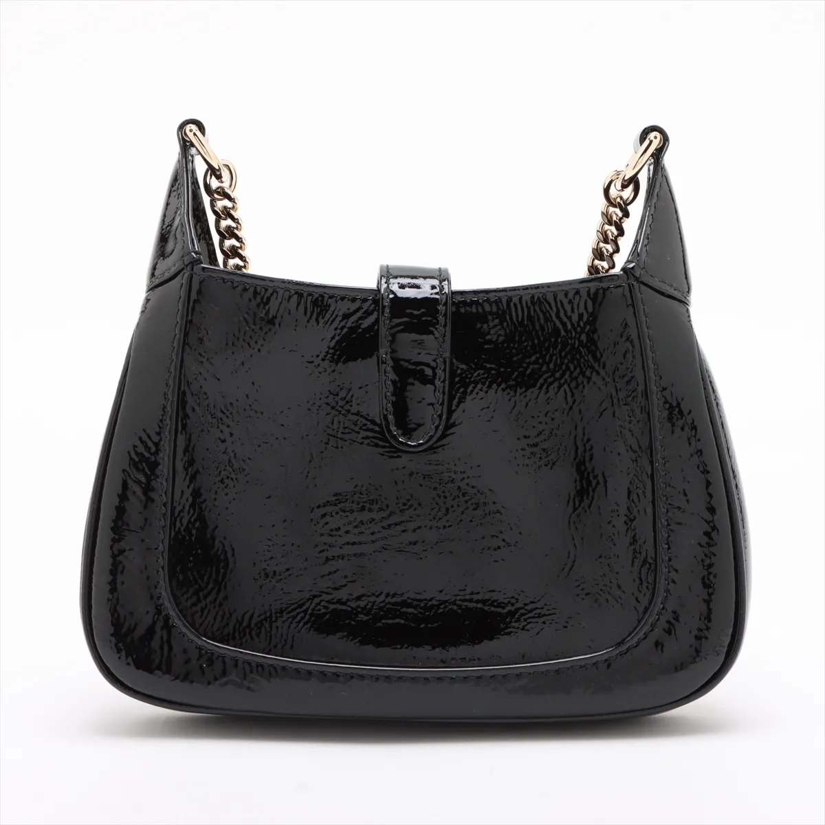 Jackie Notte Patent Leather Chain Shoulder Bag Black 782889 — view 2