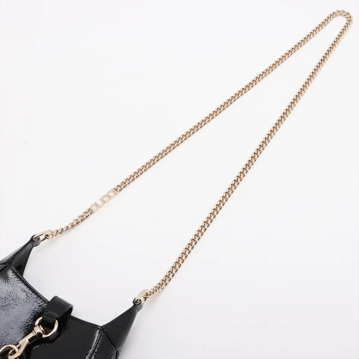 Jackie Notte Patent Leather Chain Shoulder Bag Black 782889 — view 5