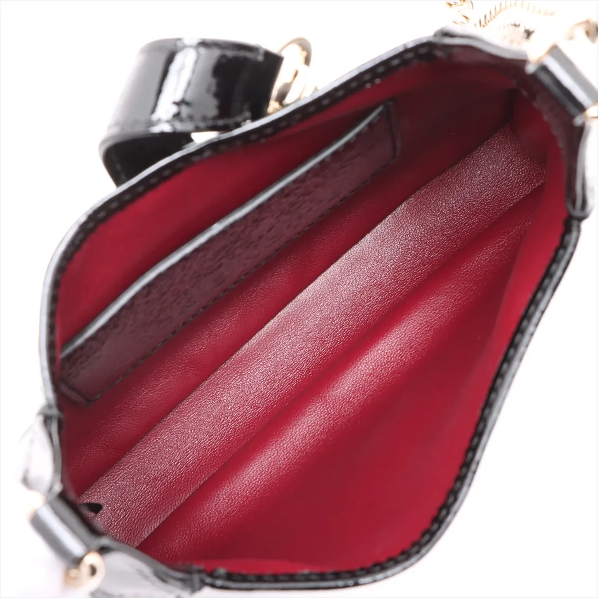 Jackie Notte Patent Leather Chain Shoulder Bag Black 782889 — view 6