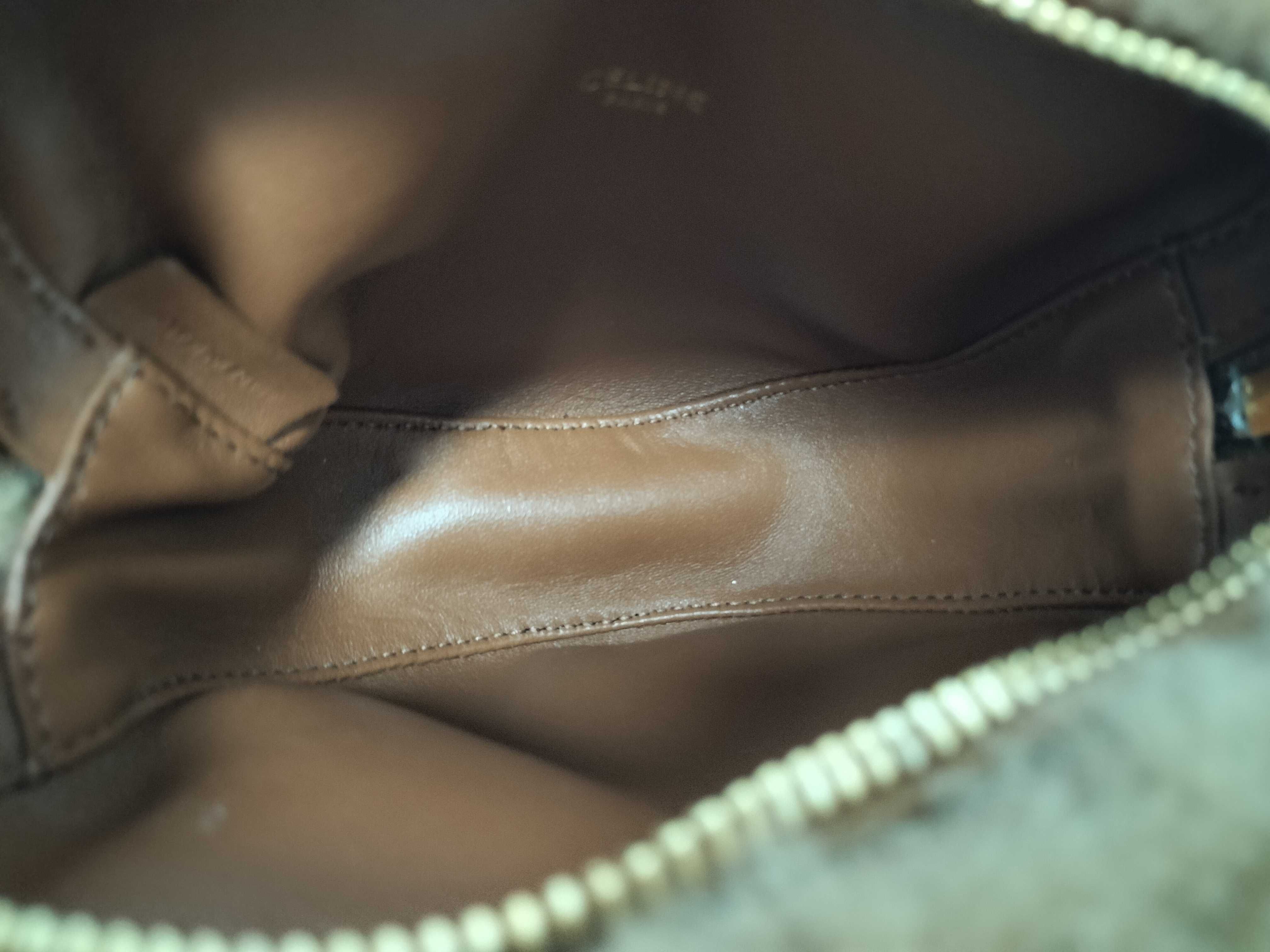 2-way handbag with long strap, shearling, heart design, brown handbag — view 10