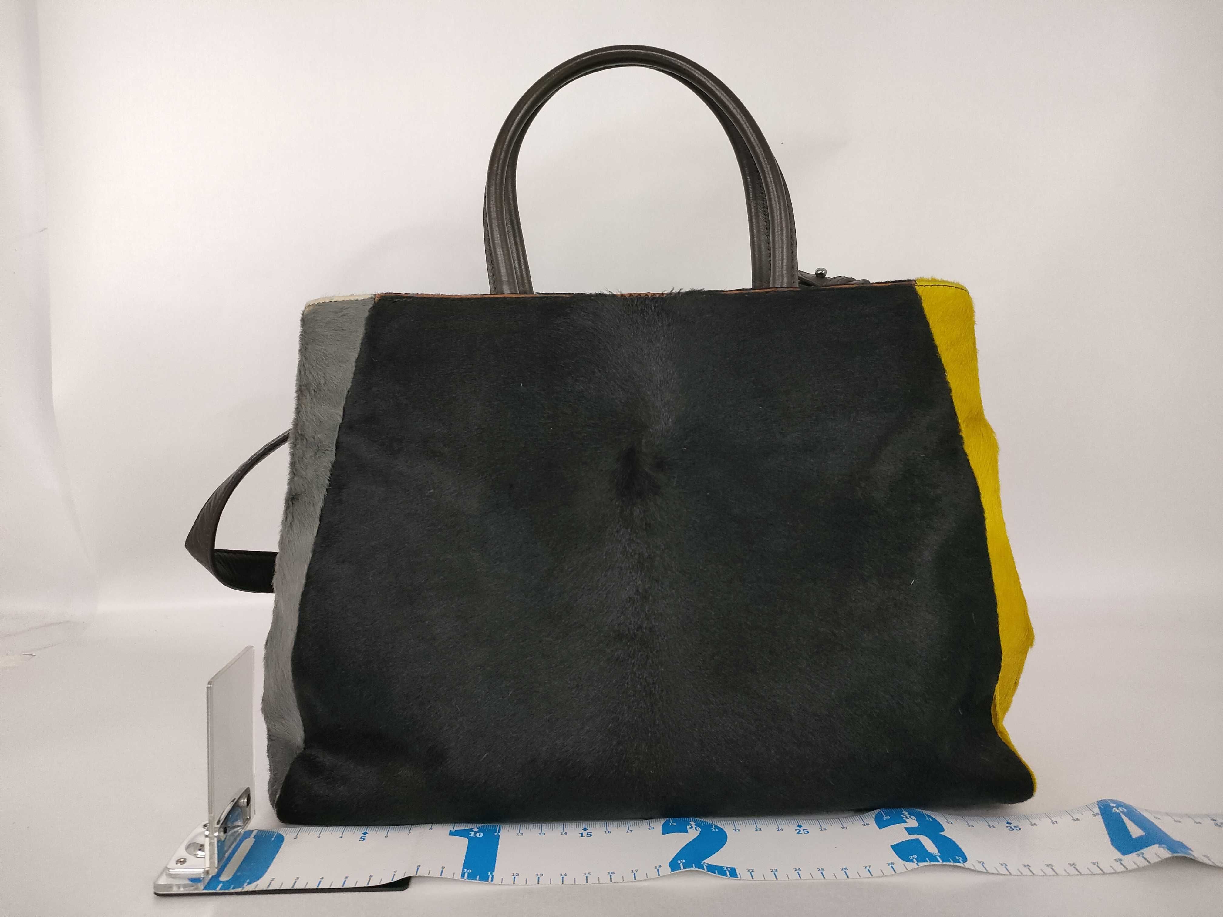 Petite 2Jours Calf Hair x Leather Charm, Pequin Pattern Interior, 2-Way Shoulder Bag/Handbag — view 2