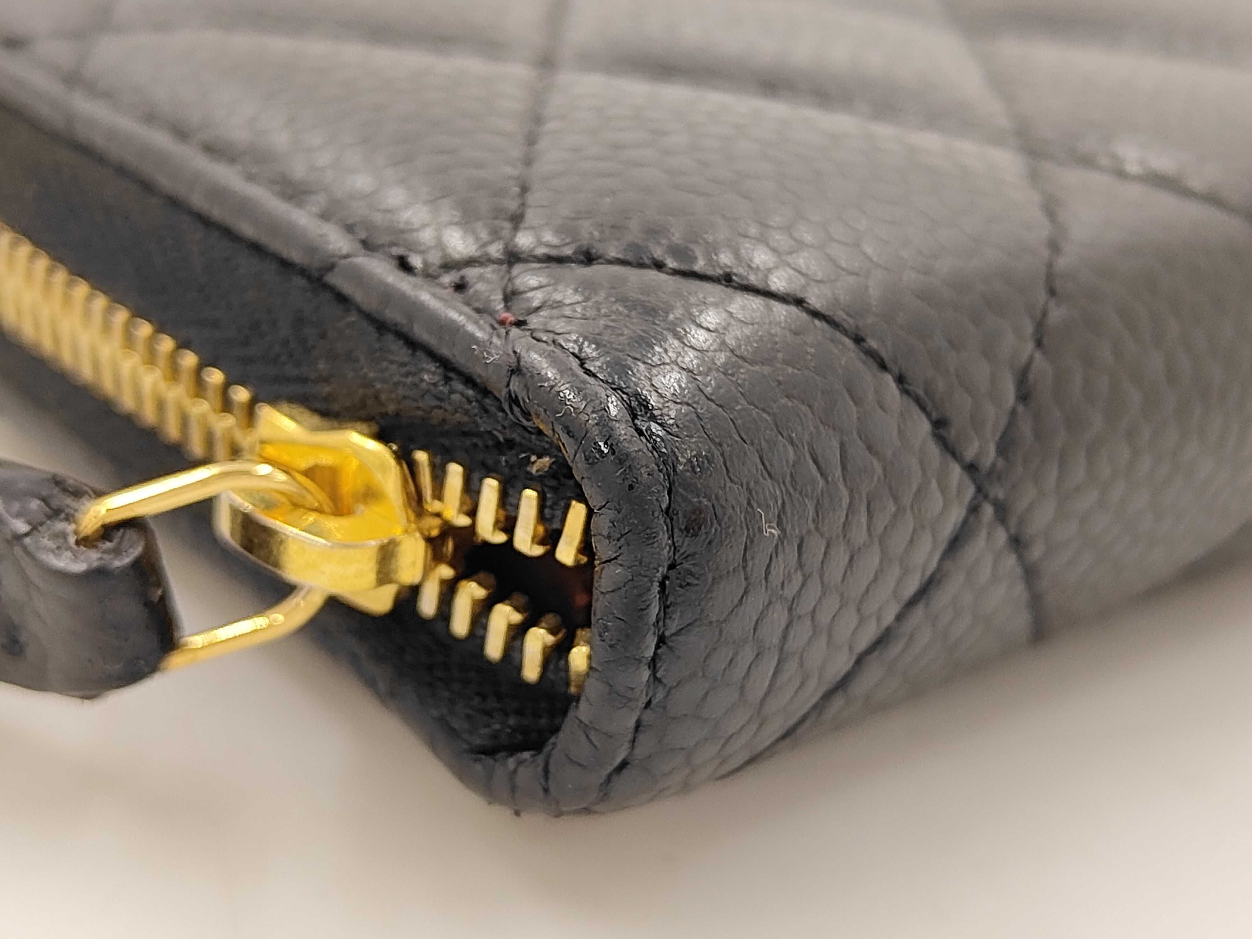 Caviar Matelassé Coin Case, Black/Gold Hardware, PLGC37C4 — view 7