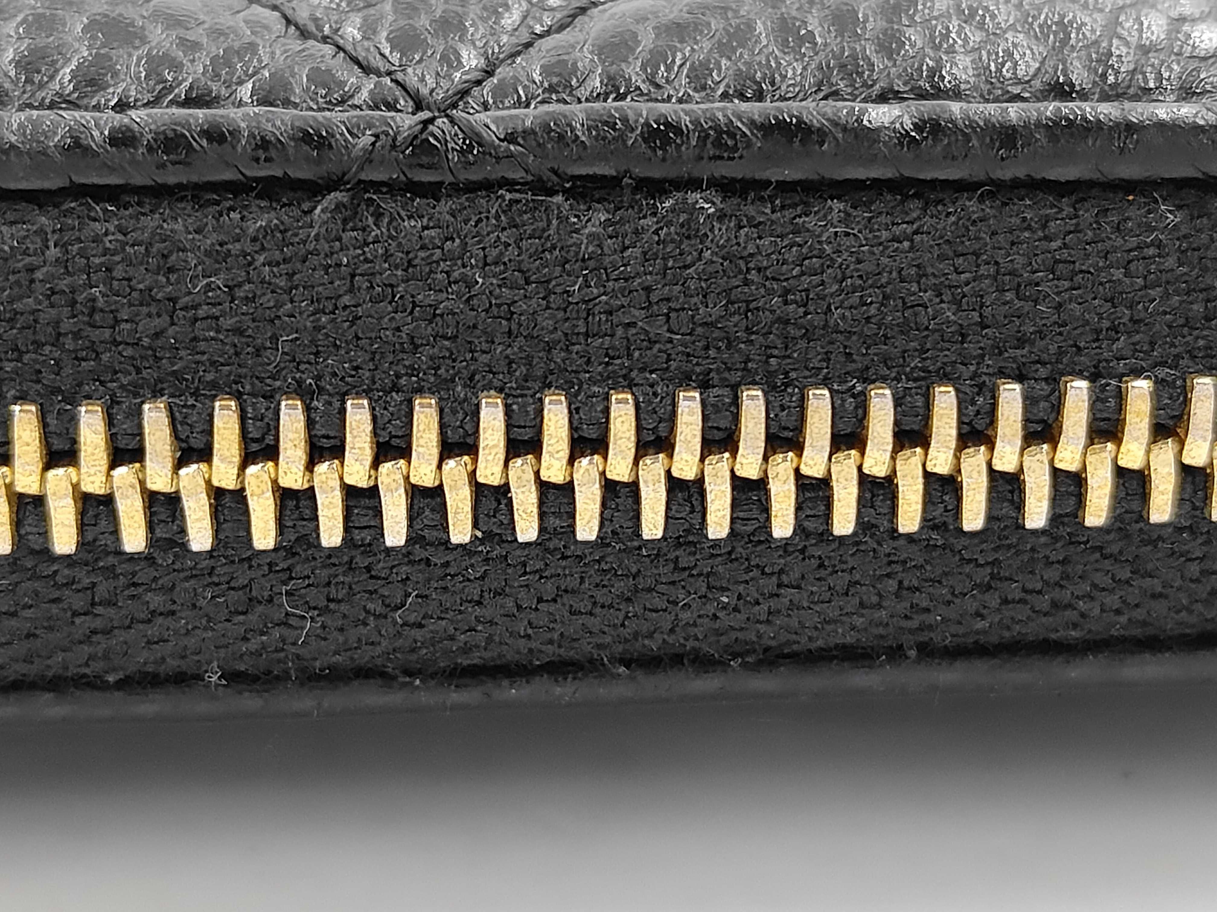 Caviar Matelassé Coin Case, Black/Gold Hardware, PLGC37C4 — view 8