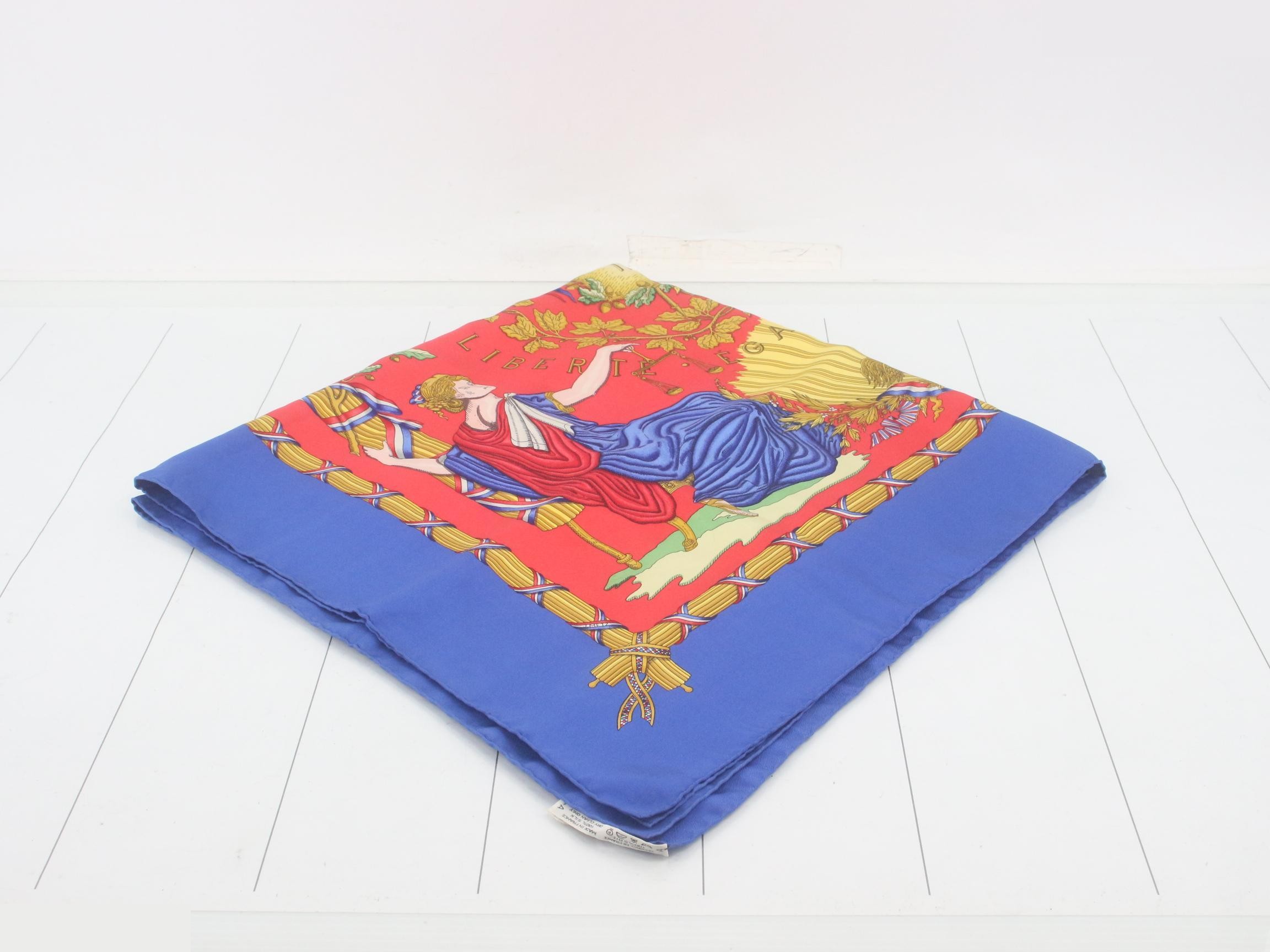 Silk scarf, blue — view 2