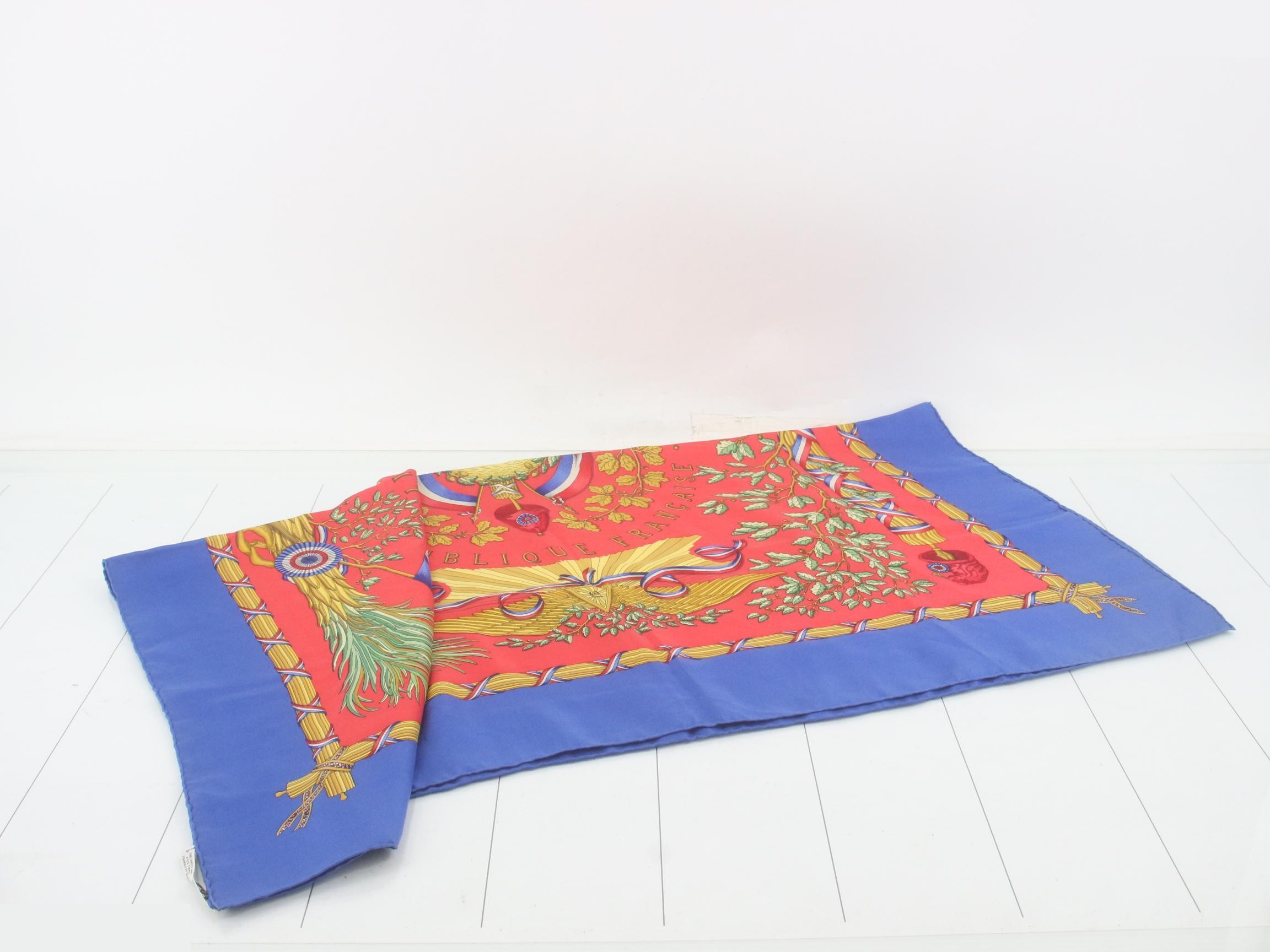 Silk scarf, blue — view 3