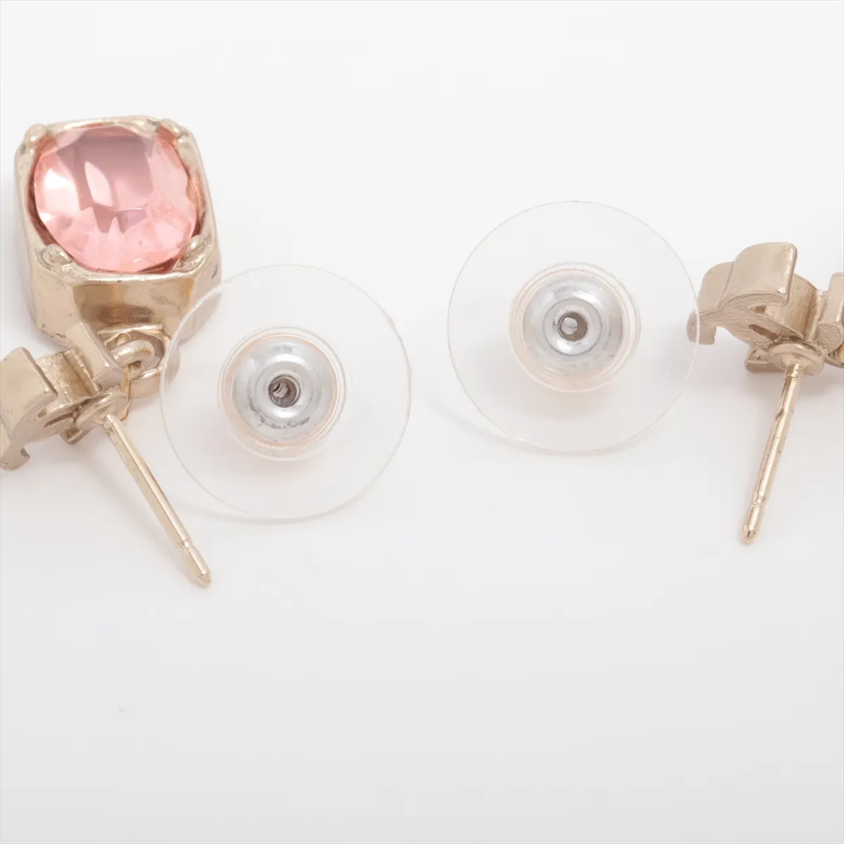 Coco Mark 07A Earrings (Pair) GP x Colored Stone Gold x Pink — view 4