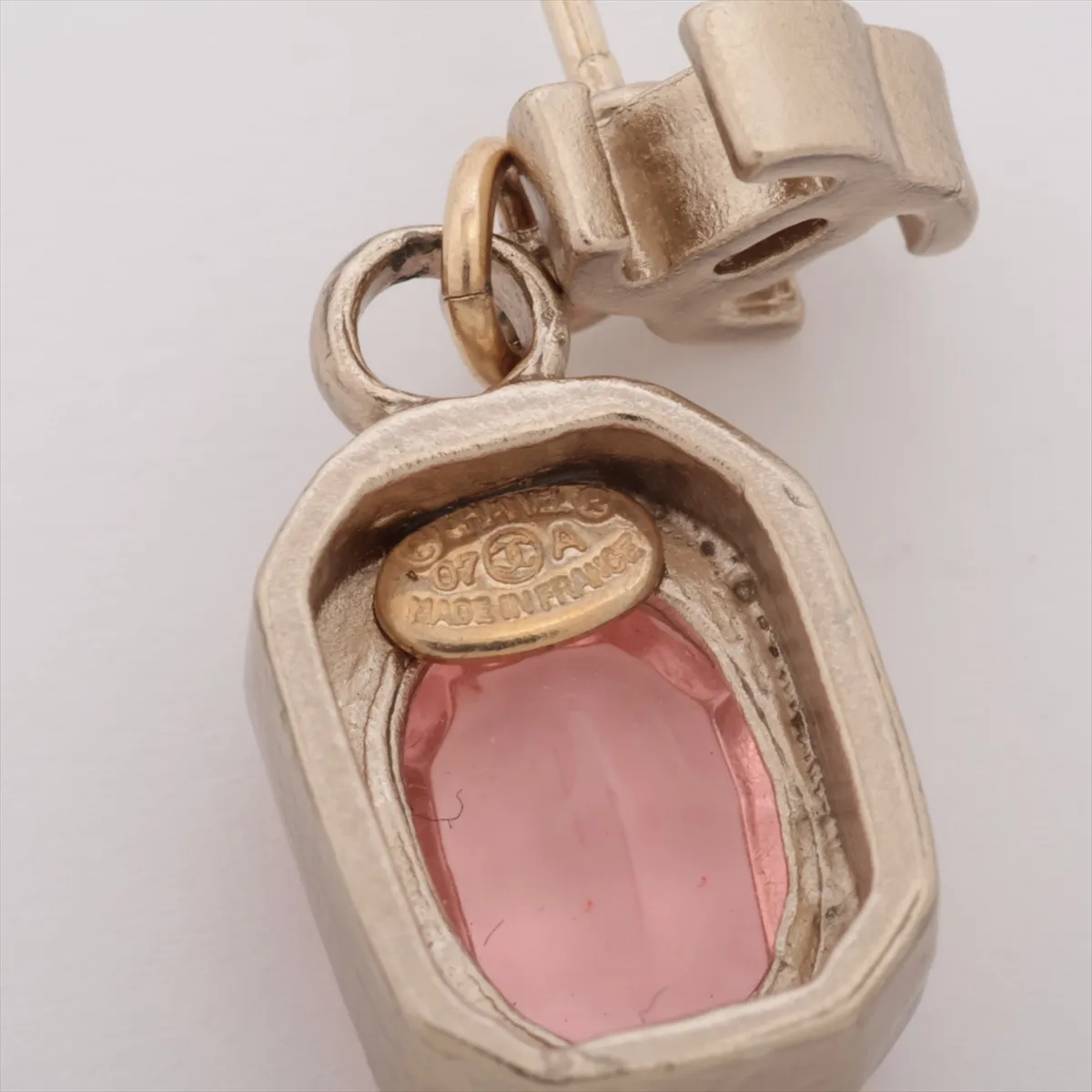 Coco Mark 07A Earrings (Pair) GP x Colored Stone Gold x Pink — view 5