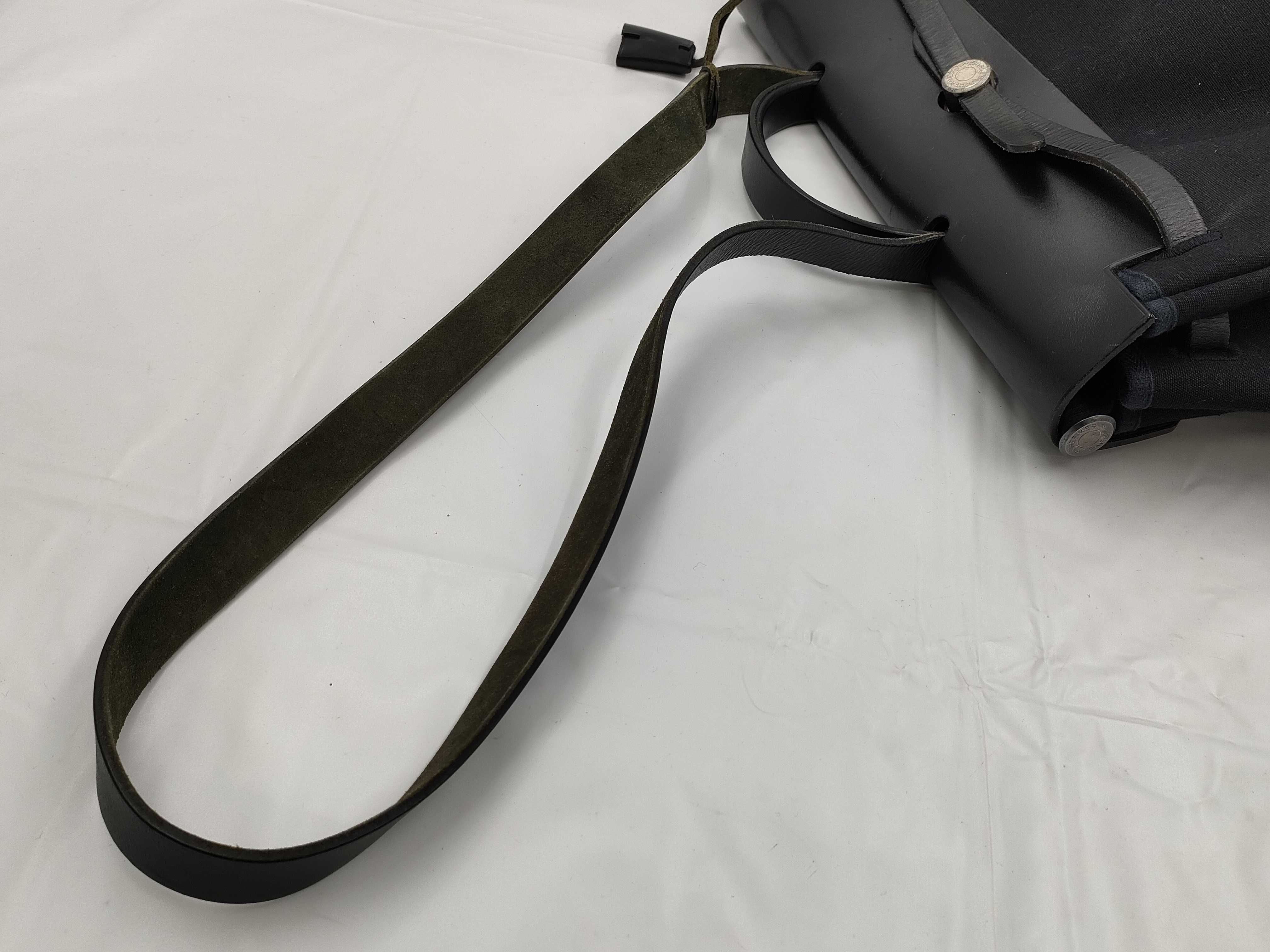 Herbag GM Toile Officier x Vache Hunter Black Silver Hardware C: 1999 Shoulder Bag — view 5