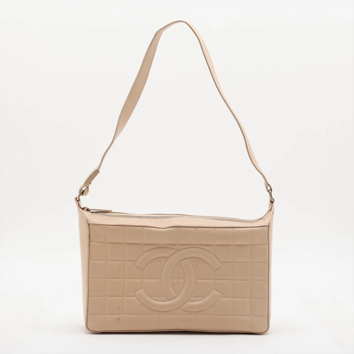 Chocolate Bar Lambskin Shoulder Bag, Beige with Gold Hardware, Item No. 8231597 (Serial No. 8)