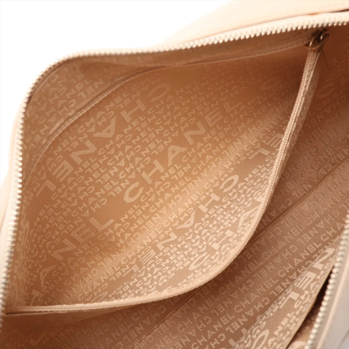 Chocolate Bar Lambskin Shoulder Bag, Beige with Gold Hardware, Item No. 8231597 (Serial No. 8) — view 8