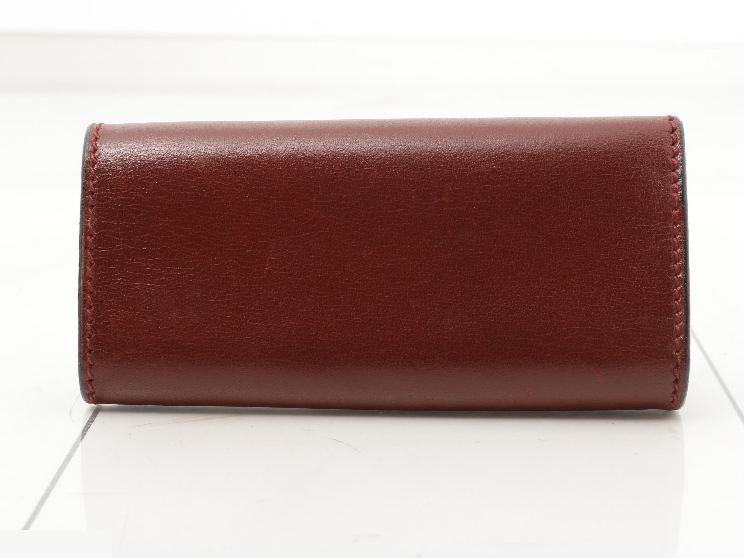 Leather key case, burgundy — view 2