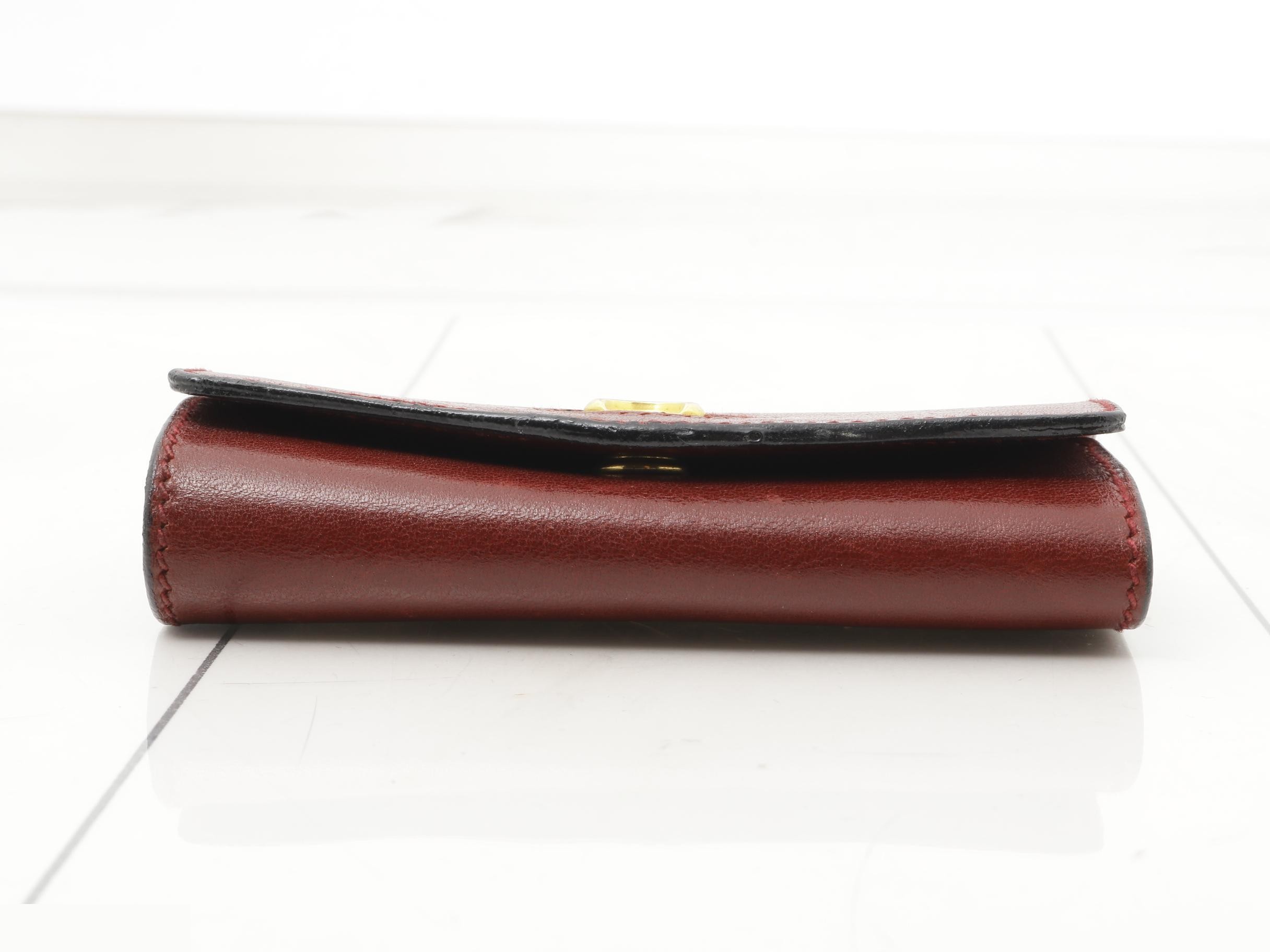 Leather key case, burgundy — view 3