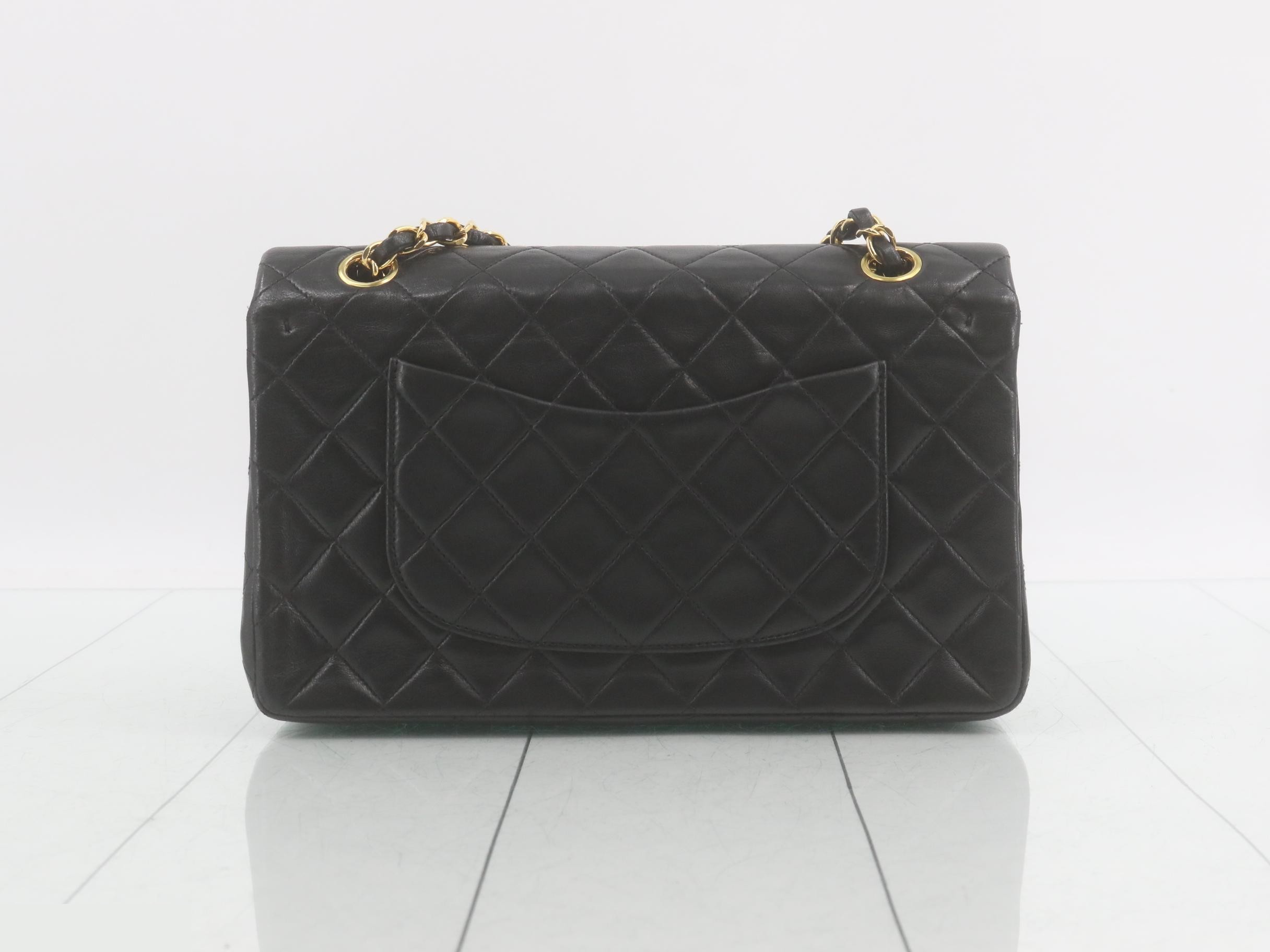 Matelassé Double Flap Chain Shoulder Bag, Lambskin, Black, Item No. 2 — view 2